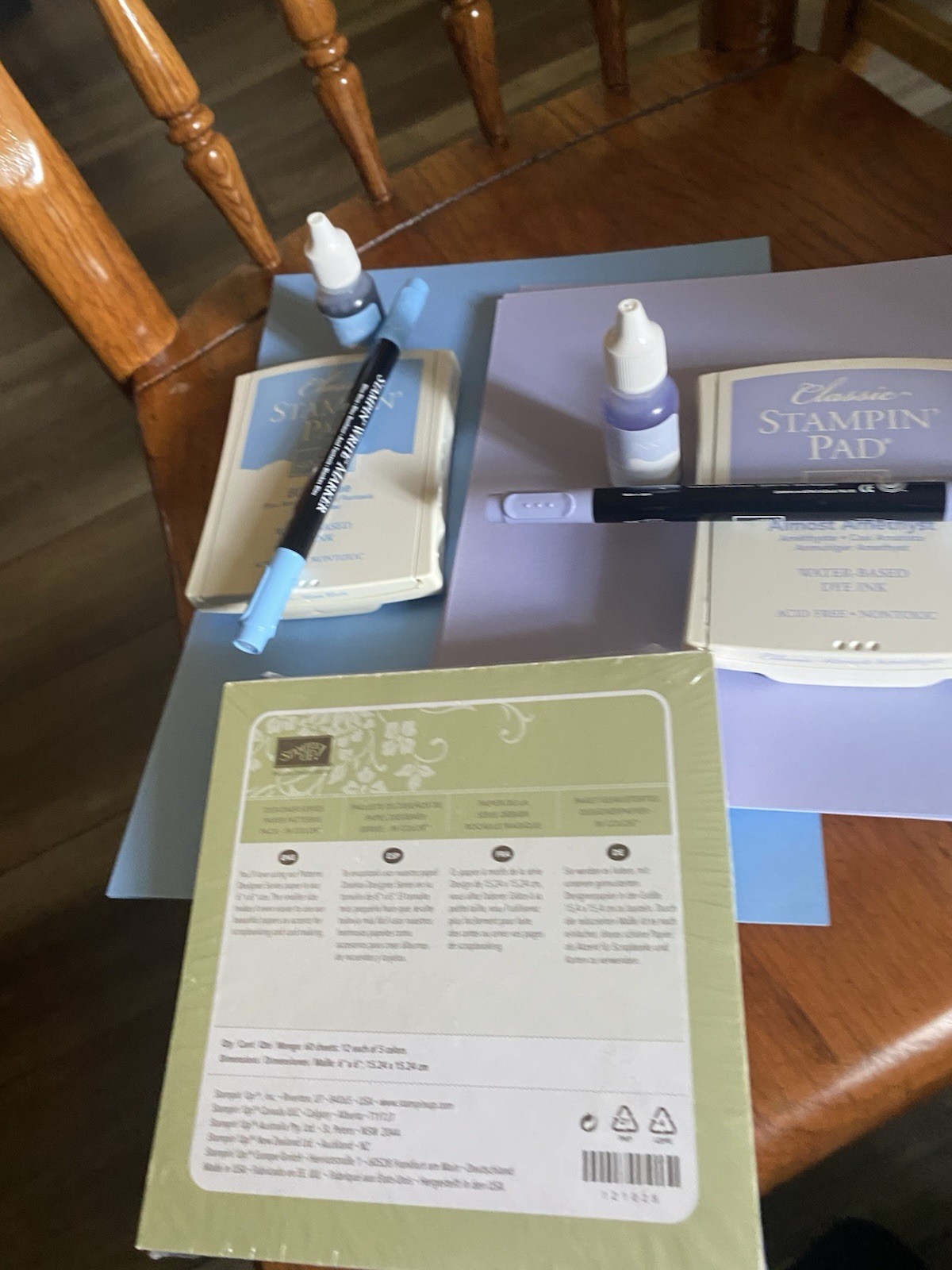Stampin Up Bundle Of Almost Amethyst & Bliss Blue-Ink Pad, Refill, Paper & More!