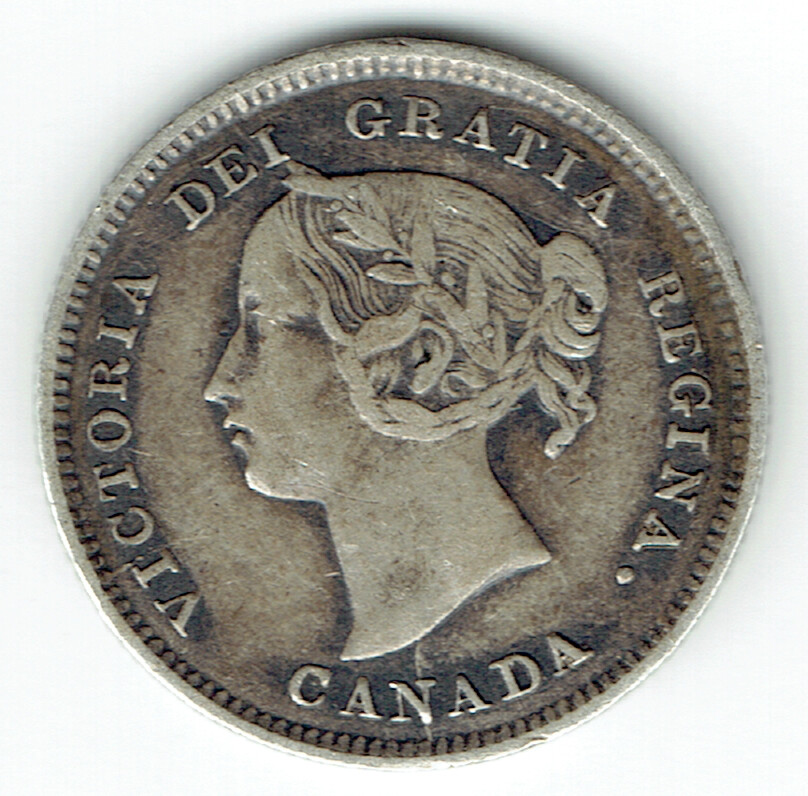 CANADA QUEEN VICTORIA 1893 5 CENTS CH VF+