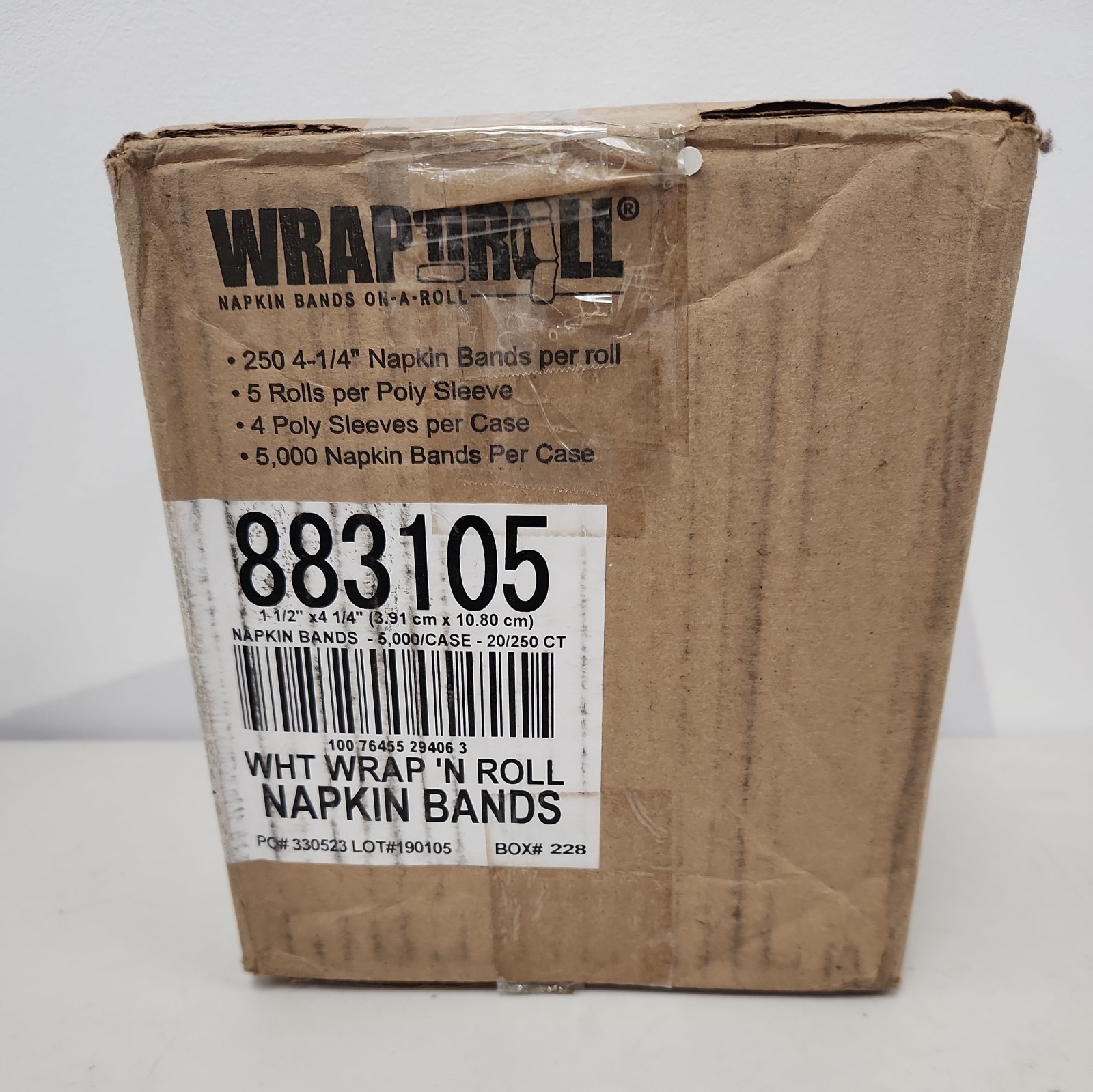 Hoffmaster White Wrap 'N Roll Napkin Bands, 1-1/2" x 4-1/4", Case Of 5,000 Bands