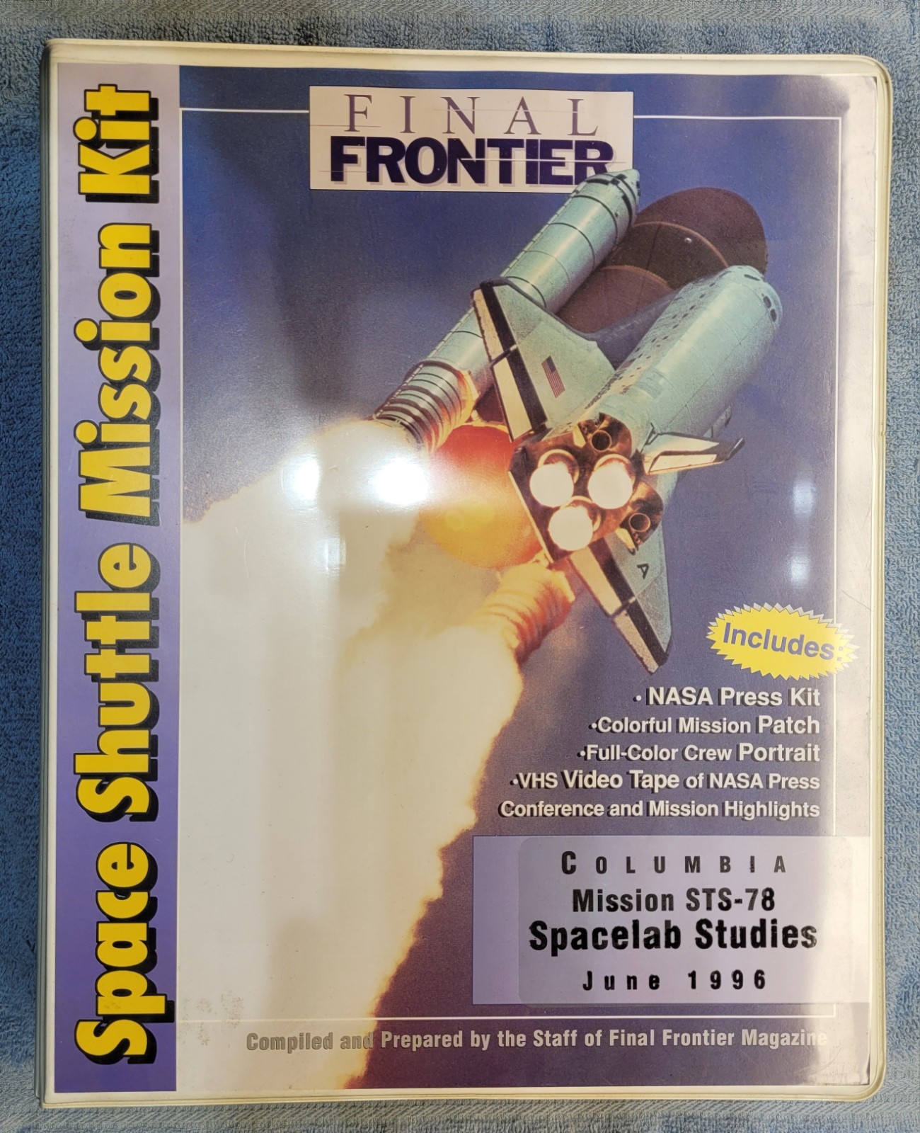 Vintage Final Frontier STS-78 1998 Spacelab Studies Mission Kit W/VHS