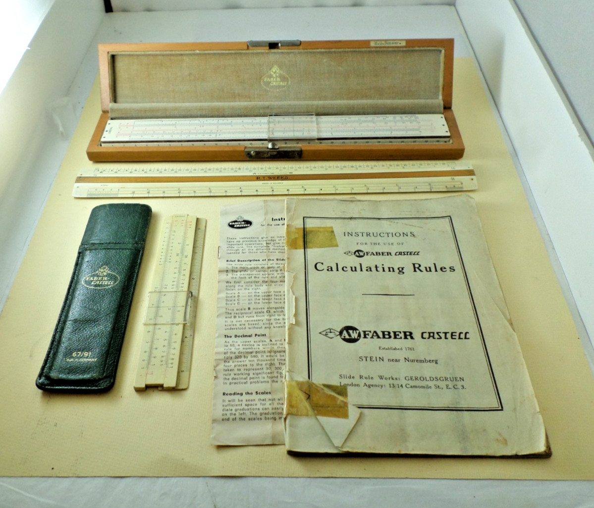Faber Castell Slide Rules, Job Lot, Incl. Instructions  (Ref: 1373)