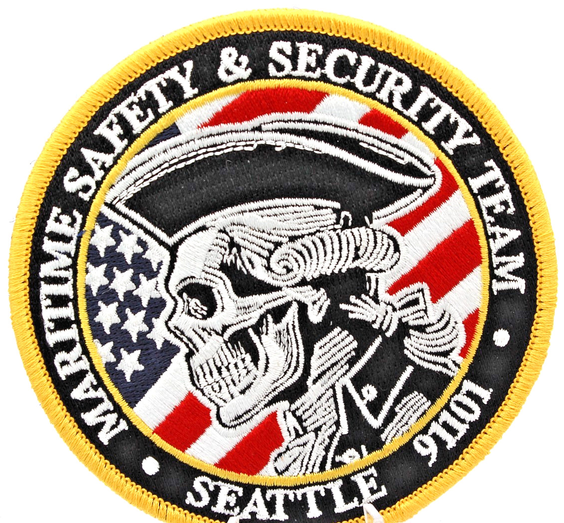 Marine Safety & Security Team Seattle 91101 Patch 4" USMC Skull