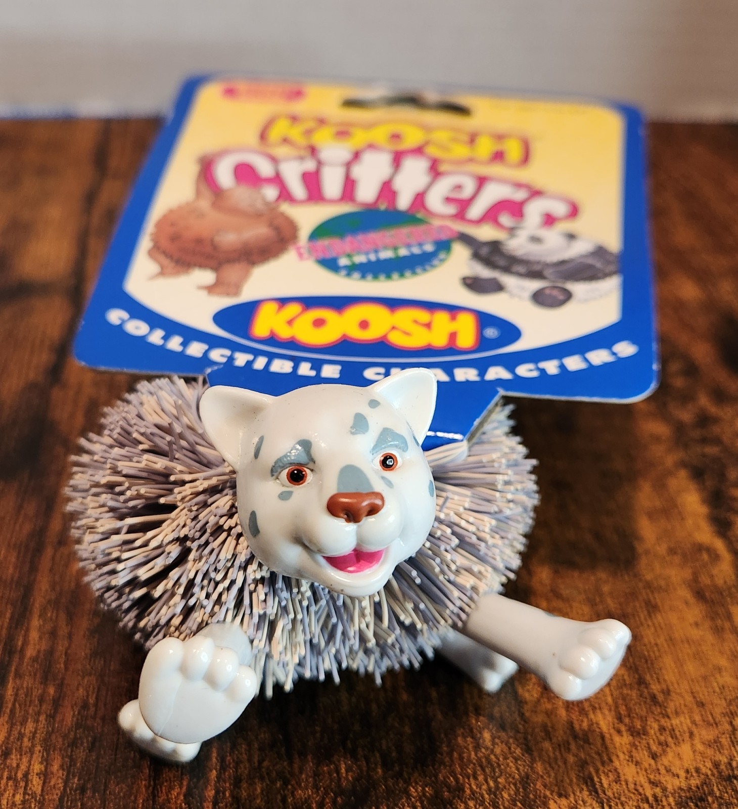 Vintage 1990s Koosh Ball Snow Leopard Animal Critters Animal Hospital New