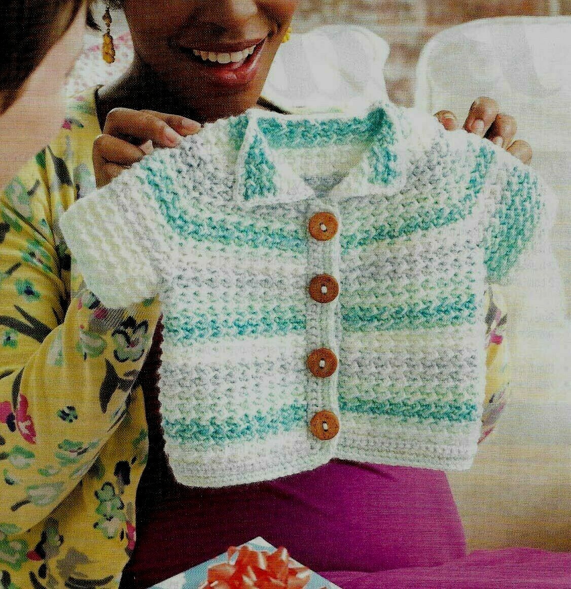 SPRINGY JACKET SWEATER BABY & TODDLER SIZES CROCHET PATTERN INSTRUCTIONS