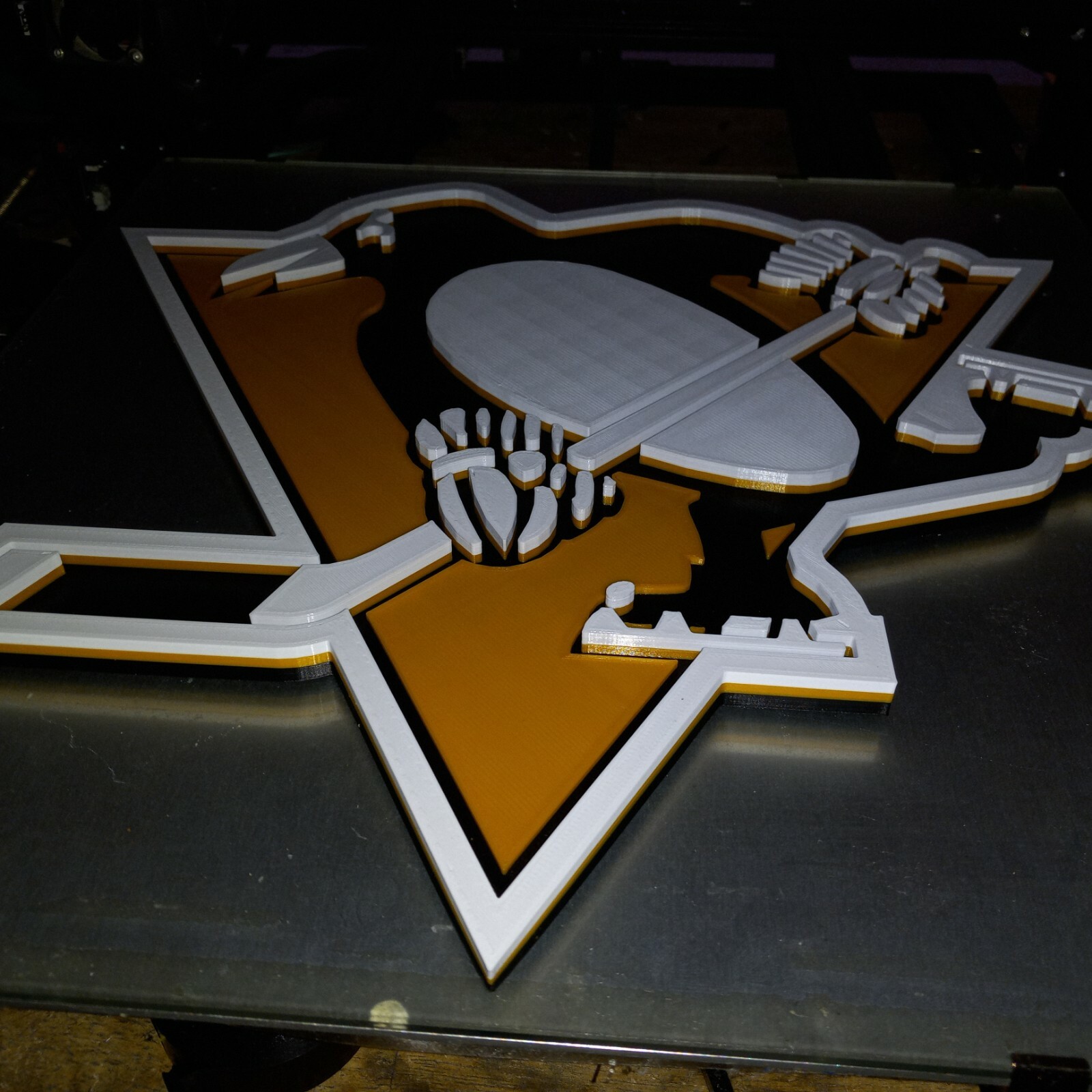 Pittsburgh Penguins 3D Printed 3D NHL Logo 15 Inch
