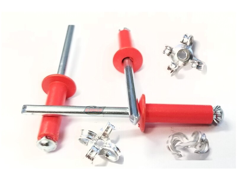 Florescent Red 3/16" Rivet Small Head Exploding Banana Peel Aluminum Pop Rive...