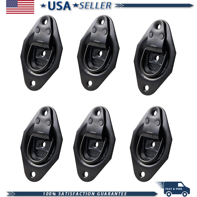 Heavy Duty 6 Pack Recessed D-Ring Tie Down Anchors, 1200 lb Capacity Tie Down St