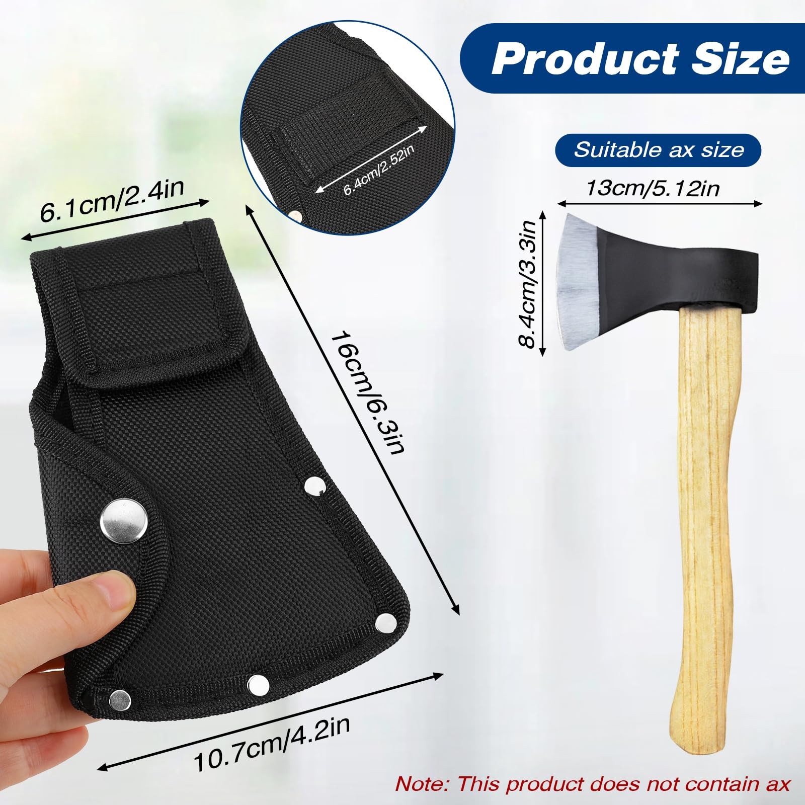 Hatchet Head Sheath Black Axe Sheath, Cover for 1-1/4lb Axes,...