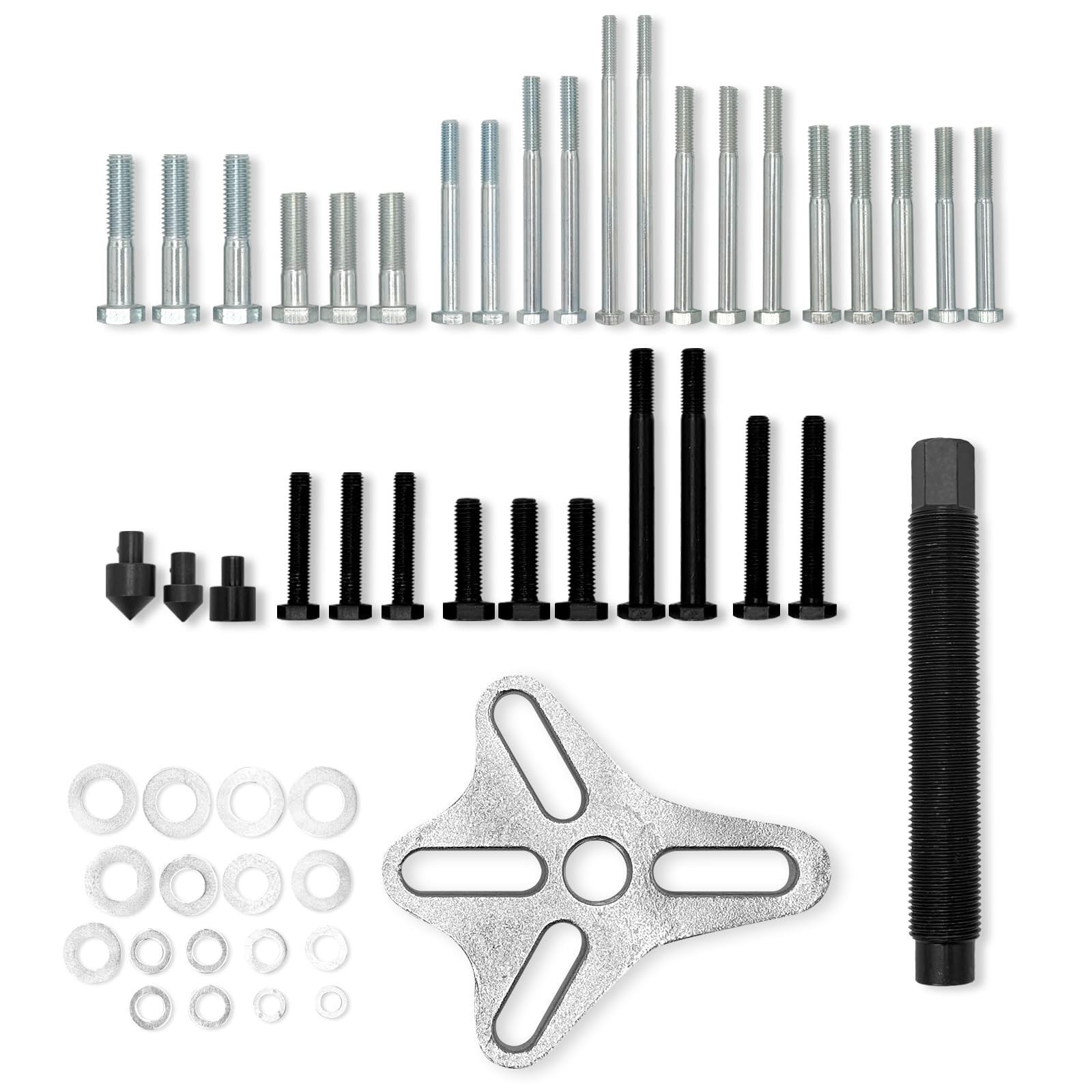 Harmonic Balancer Steering Wheel Puller Flywheel Remover Tool Set 46pcs