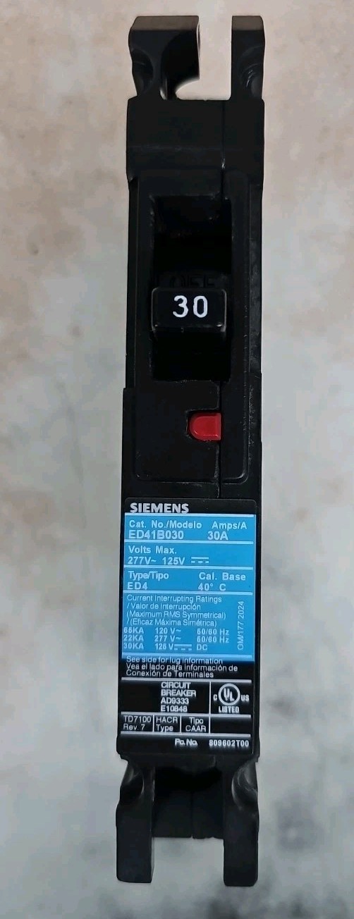 SIEMENS CIRCUIT BREAKER ED41B030 NNB