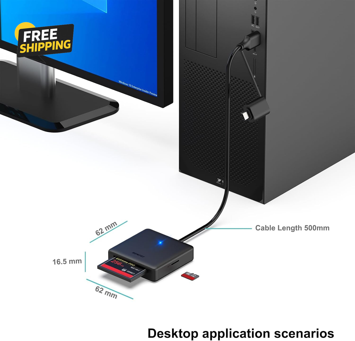Memory Card Reader, 4In1 USB 3.0 and USB-C to SD Micro SD MS CF Card Reader