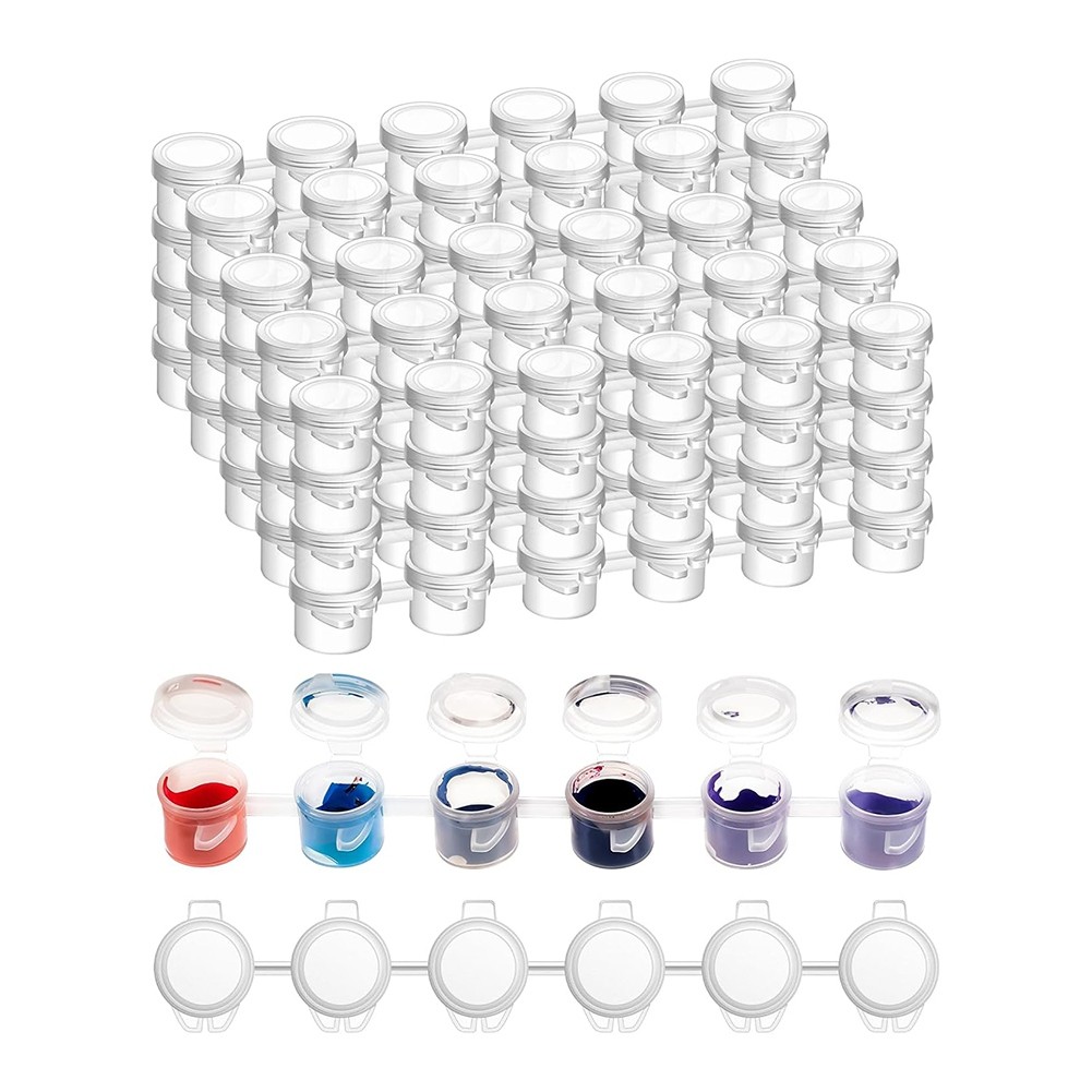 120 Paint Containers with Lids, 40 Strips, Acrylic Paint Containers with Lids fo7061