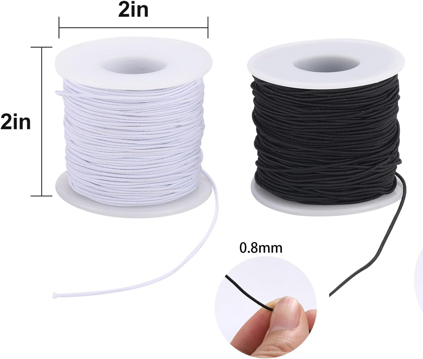 Stretchy String for Bracelets,3 Rolls 0.8 mm 495 Feet Sturdy Elastic String Cord