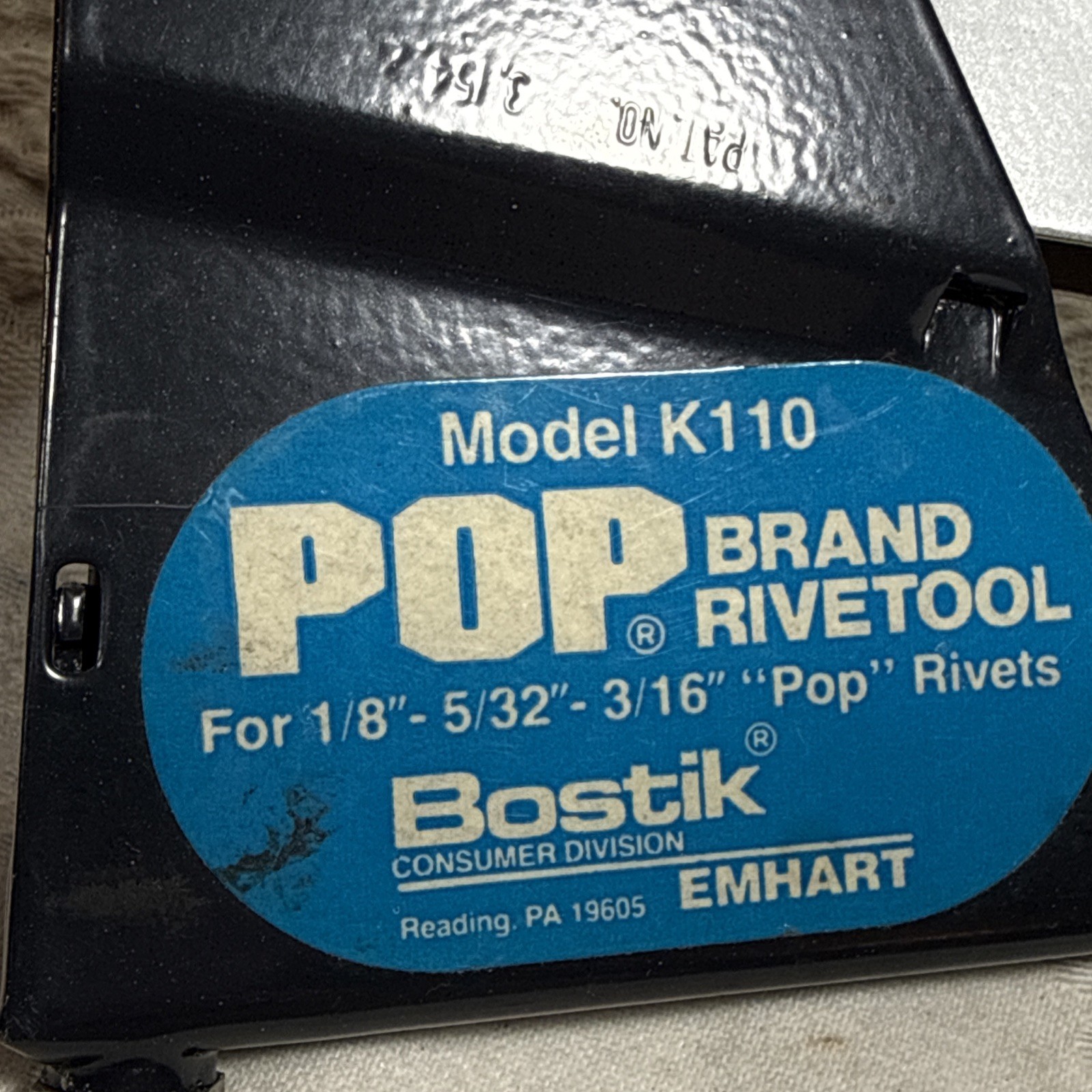 Pop Rivetool Kit K 110 Rivet Tool w Assorted Rivets Bostik Emhart in Package