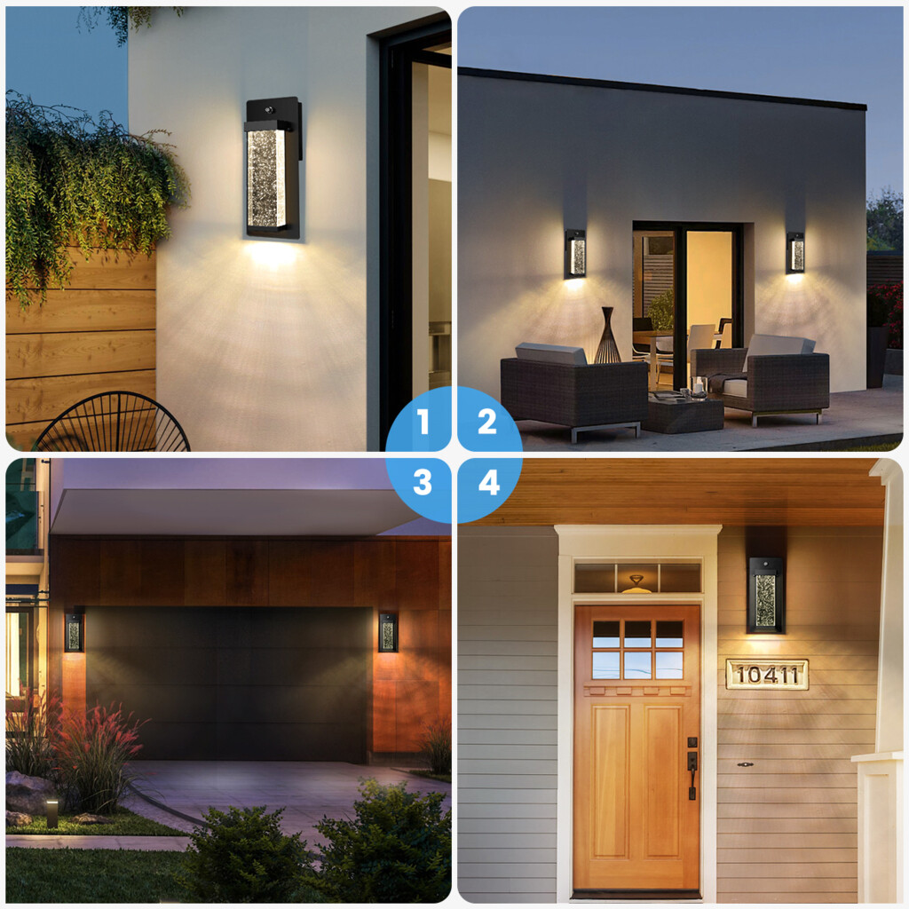 CLAONER Dusk to Dawn Sensor Outdoor Wall Light Exterior Fixture Porch LED Sconce