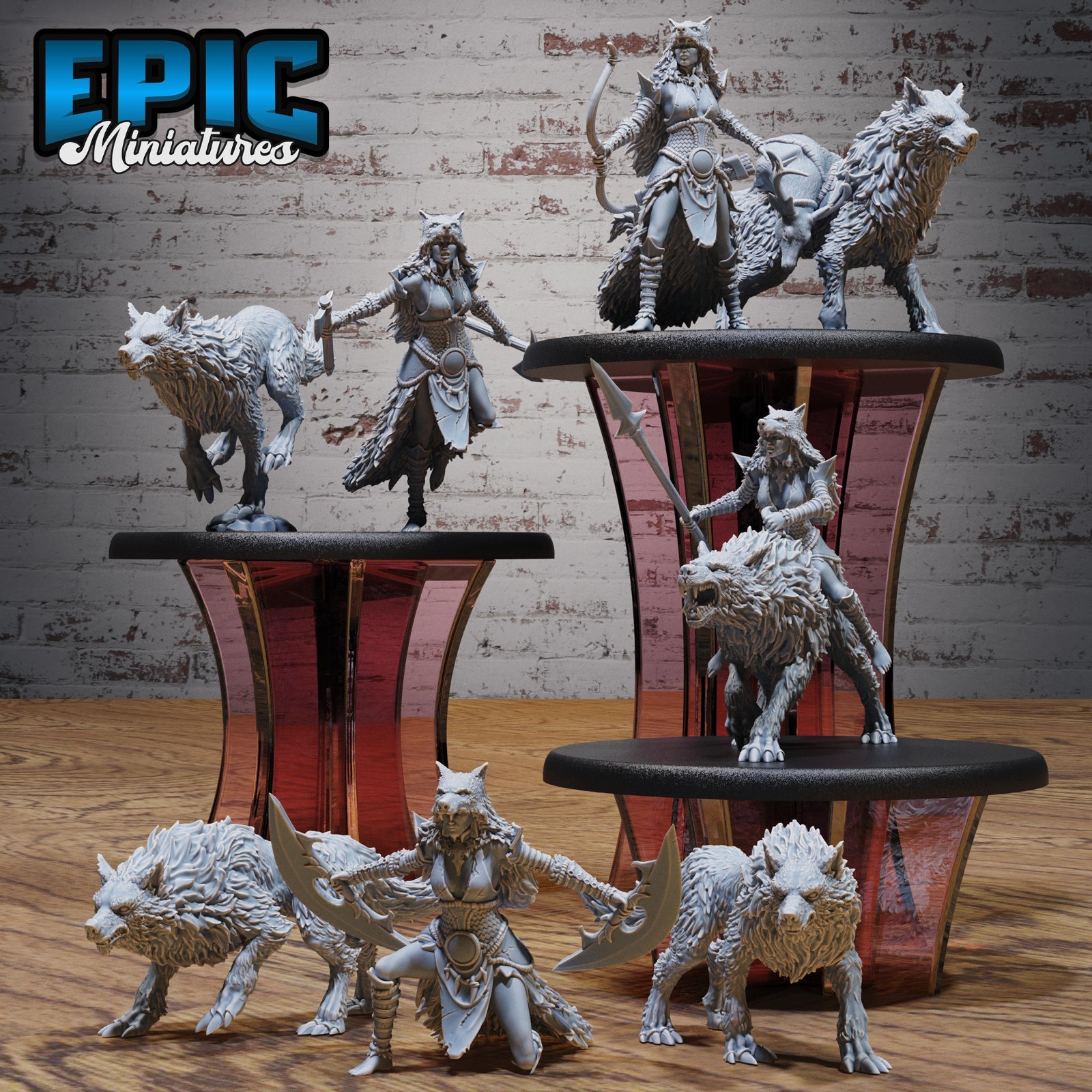 Epic Miniatures 28mm -  Wolf Spirit Huntress Dungeons and Dragons DnD Miniature