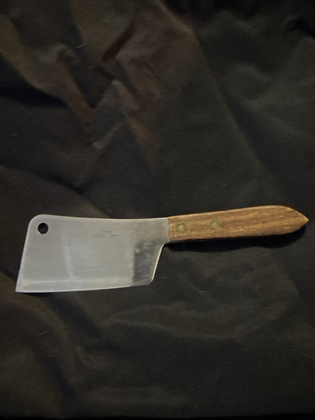 Vintage Bonny Stainless Steel Meat Cleaver Cheese Mini Wood Handle 6.5” Knife