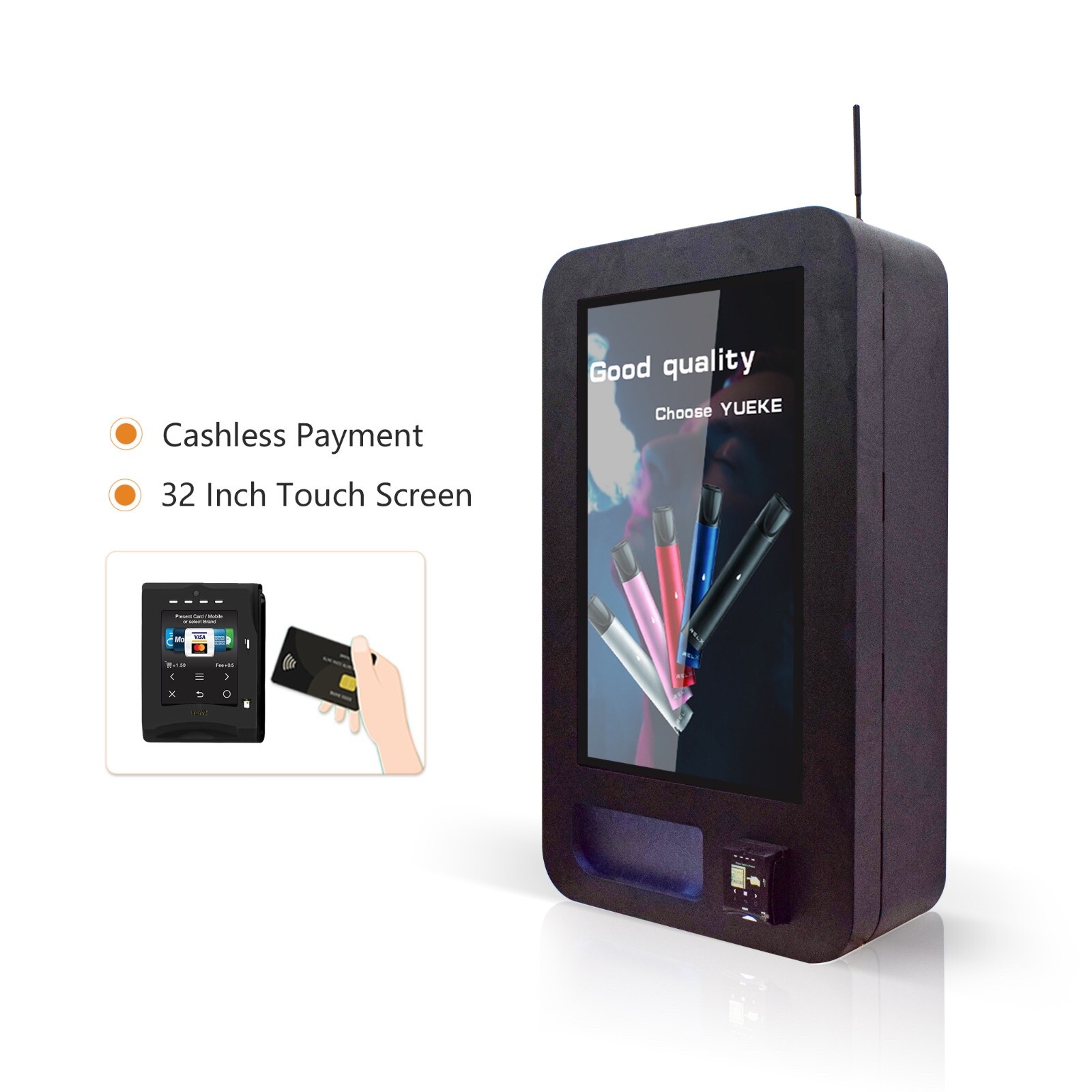32" Smart Vending Machine - With ID scanner, Bill Acceptor, and Stand