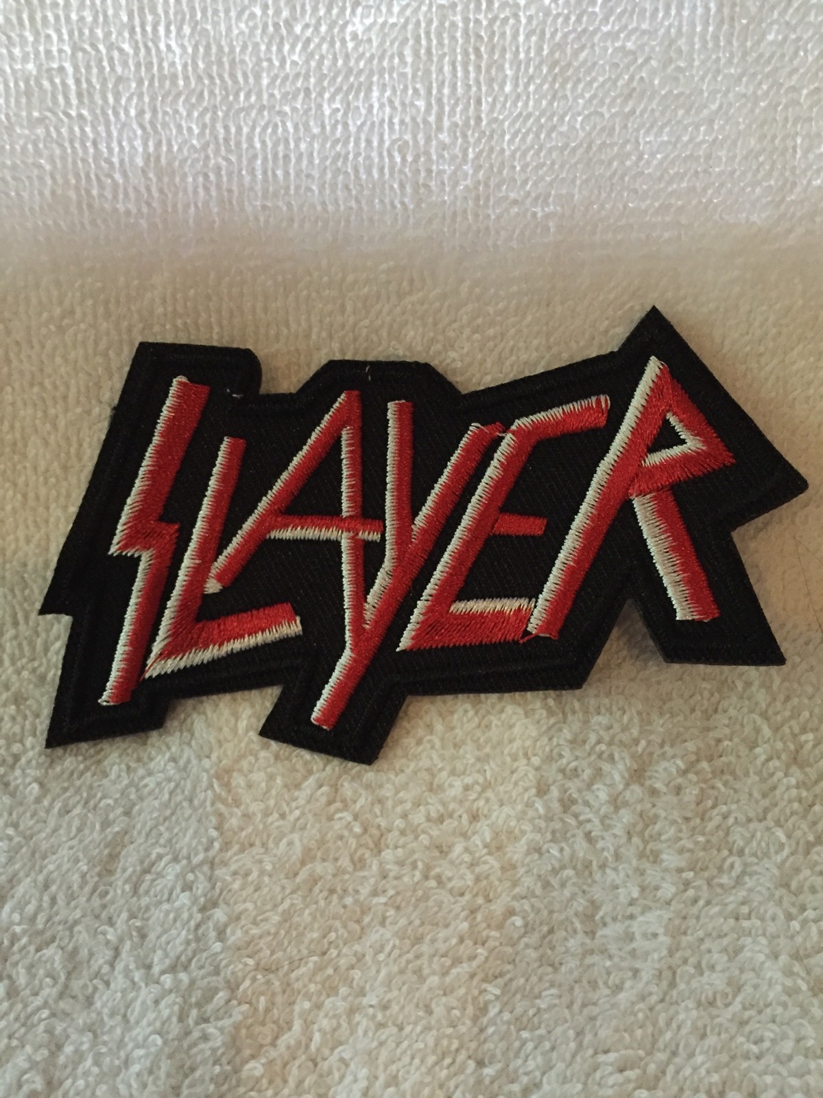 SLAYER ROCK BAND LOGO Soft EMBROIDERED NEW Iron/Sew on PATCH FREE SHIPPING