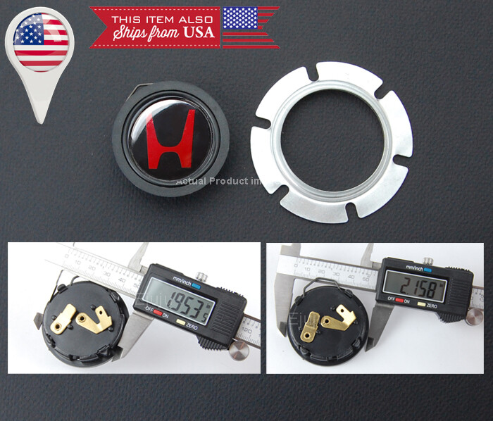Red H JDM Horn Button For Momo Grant Dino Sparco Steering Wheel For Honda Acura