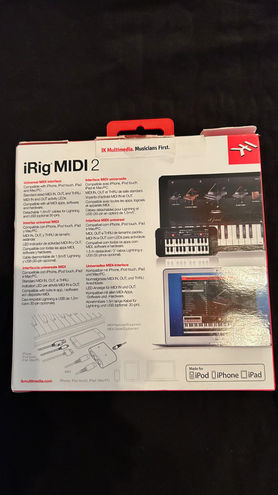 IK Multimedia iRig MIDI 2 Universal MIDI Interface for iOS Devices