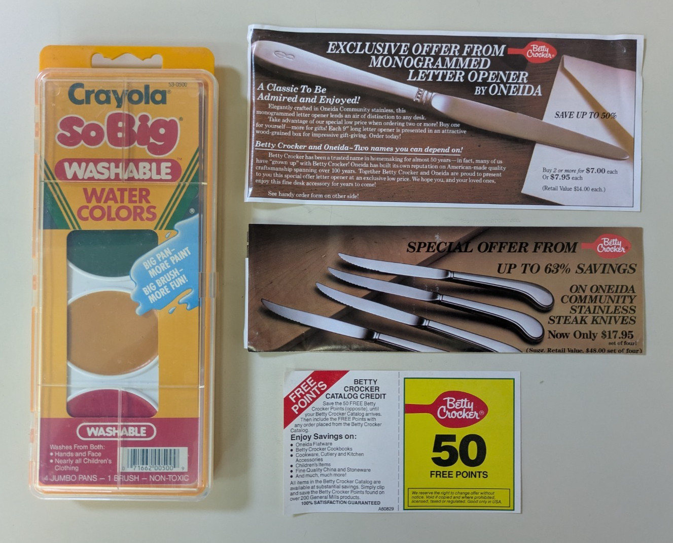 Vintage 1990s Crayola - So Big Watercolors (Rare Item) - KIX Cereal Mail Away