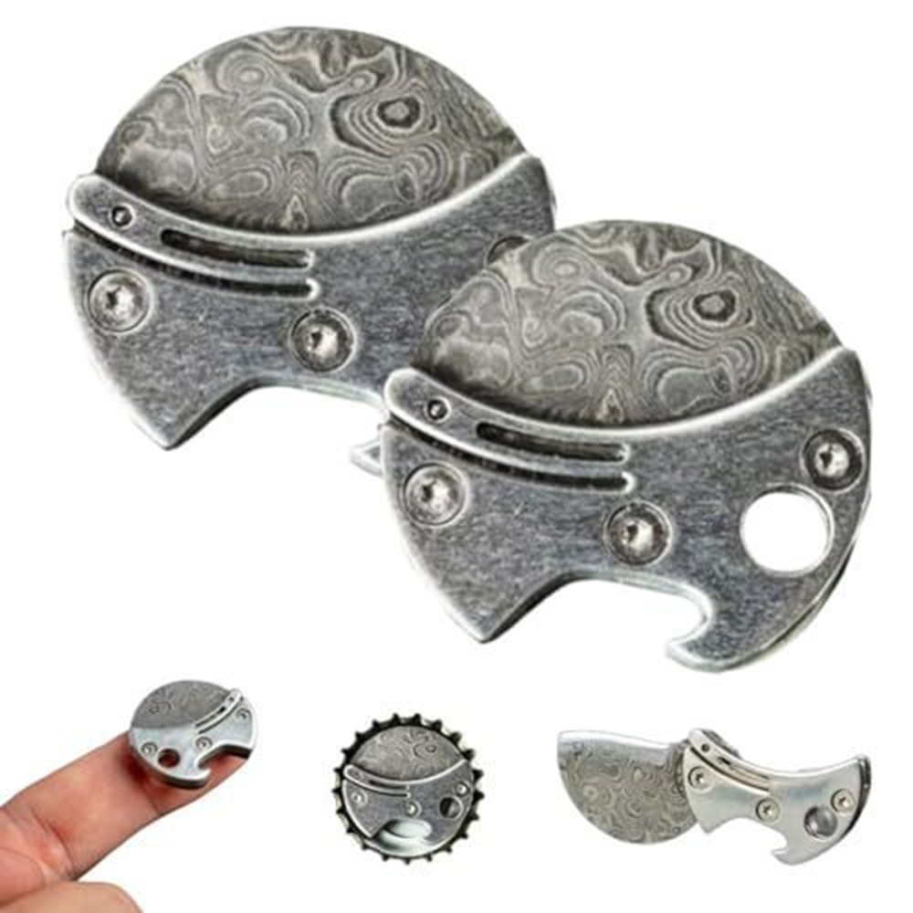 2-in-1 Foldable Bottle Opener , Mini Titanium Compact Bottle Opener & EDC Cutter