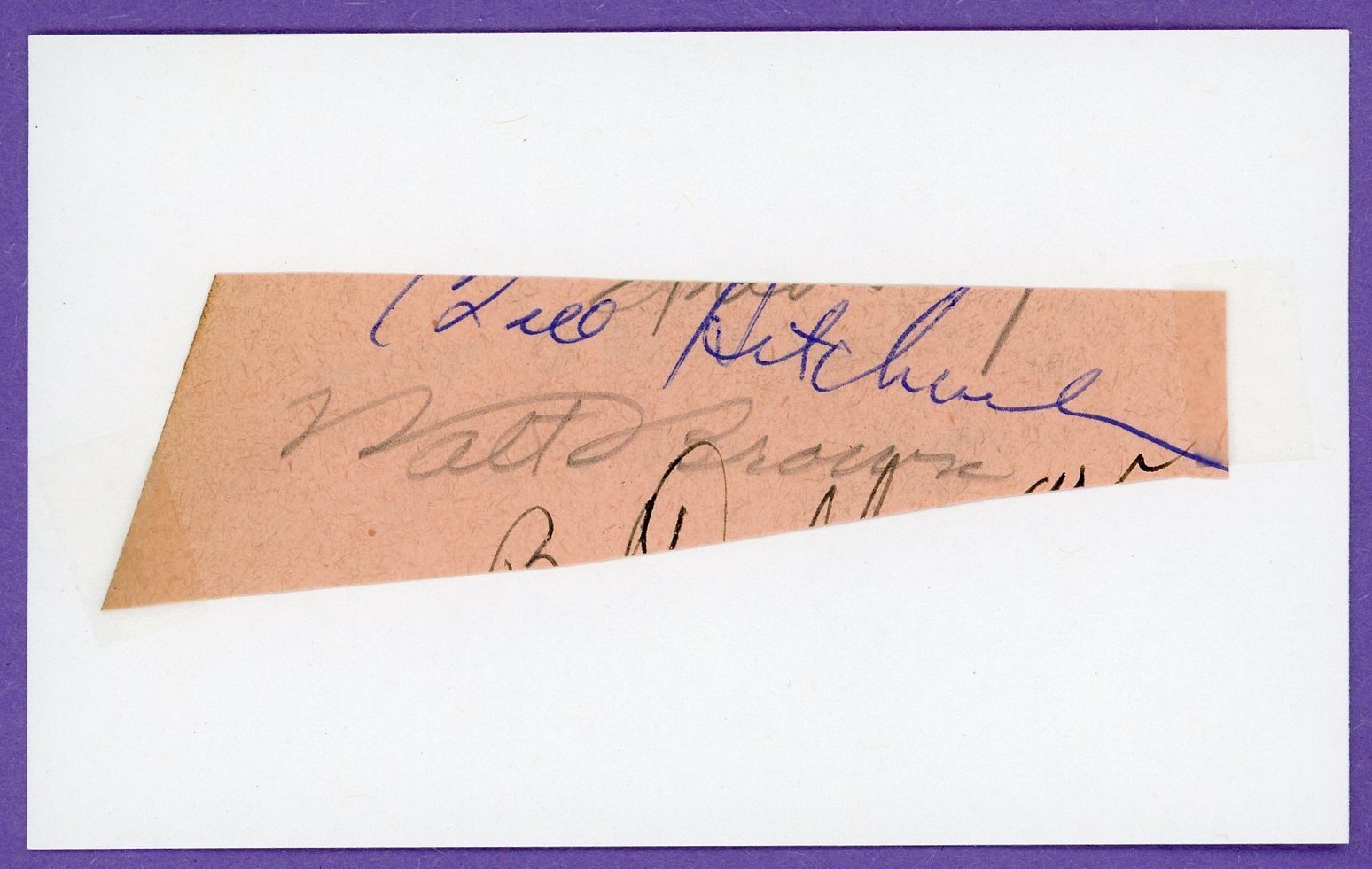 Walter Brown 1947 St. Louis Browns Cut Signature (Dec'd 1991)