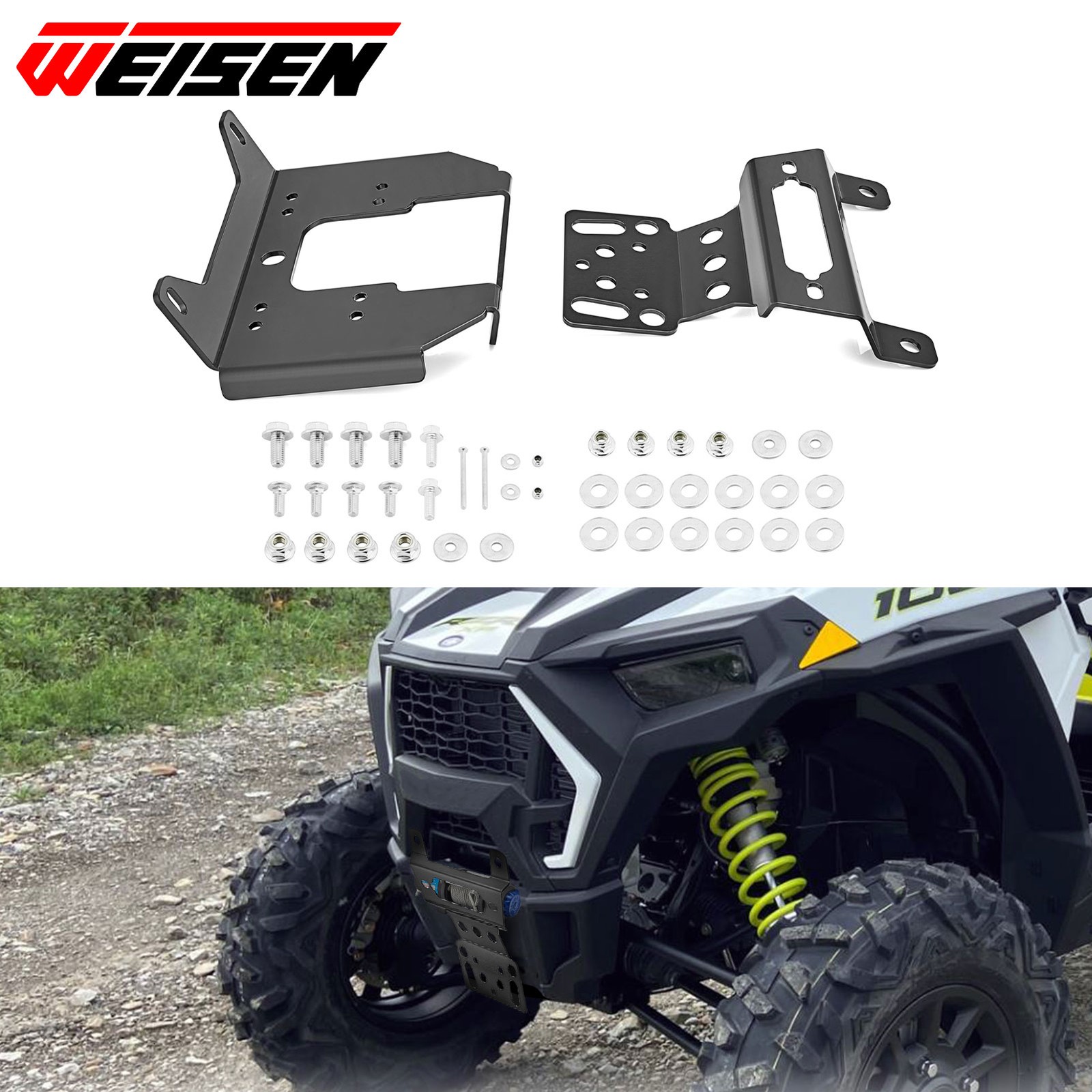 UTV Front Winch Mount Plate Fit Polaris RZR 900 1000 Turbo General 1000 XP1000