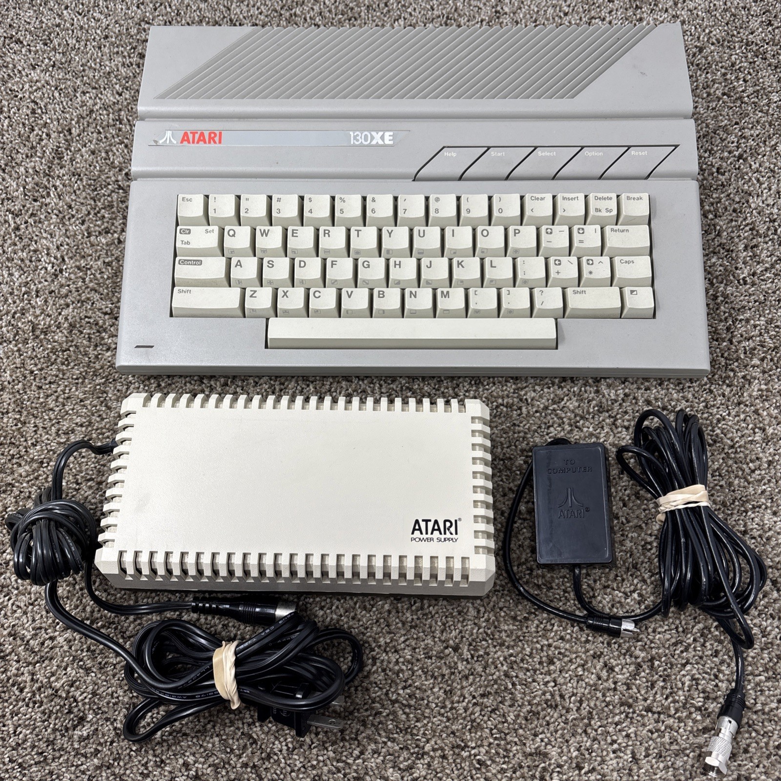 Atari XE  130xe Computer NTSC with Power Supply and RF cable -  Tested