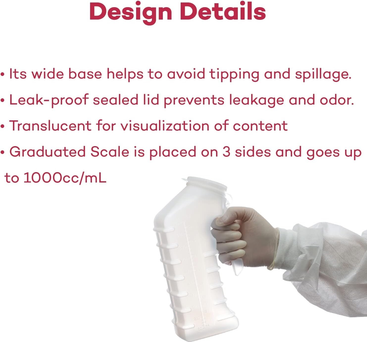 Translucent Leak-Proof Male Urinal - Ergonomic Design for Comfort & Control