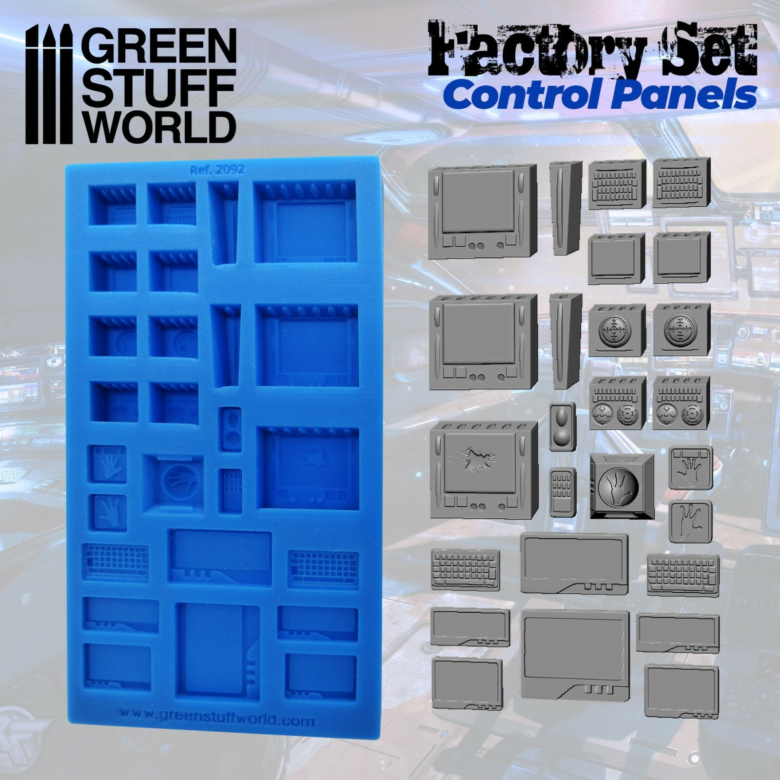 Silicone Molds - Control Panels - for resins walls Wargames
