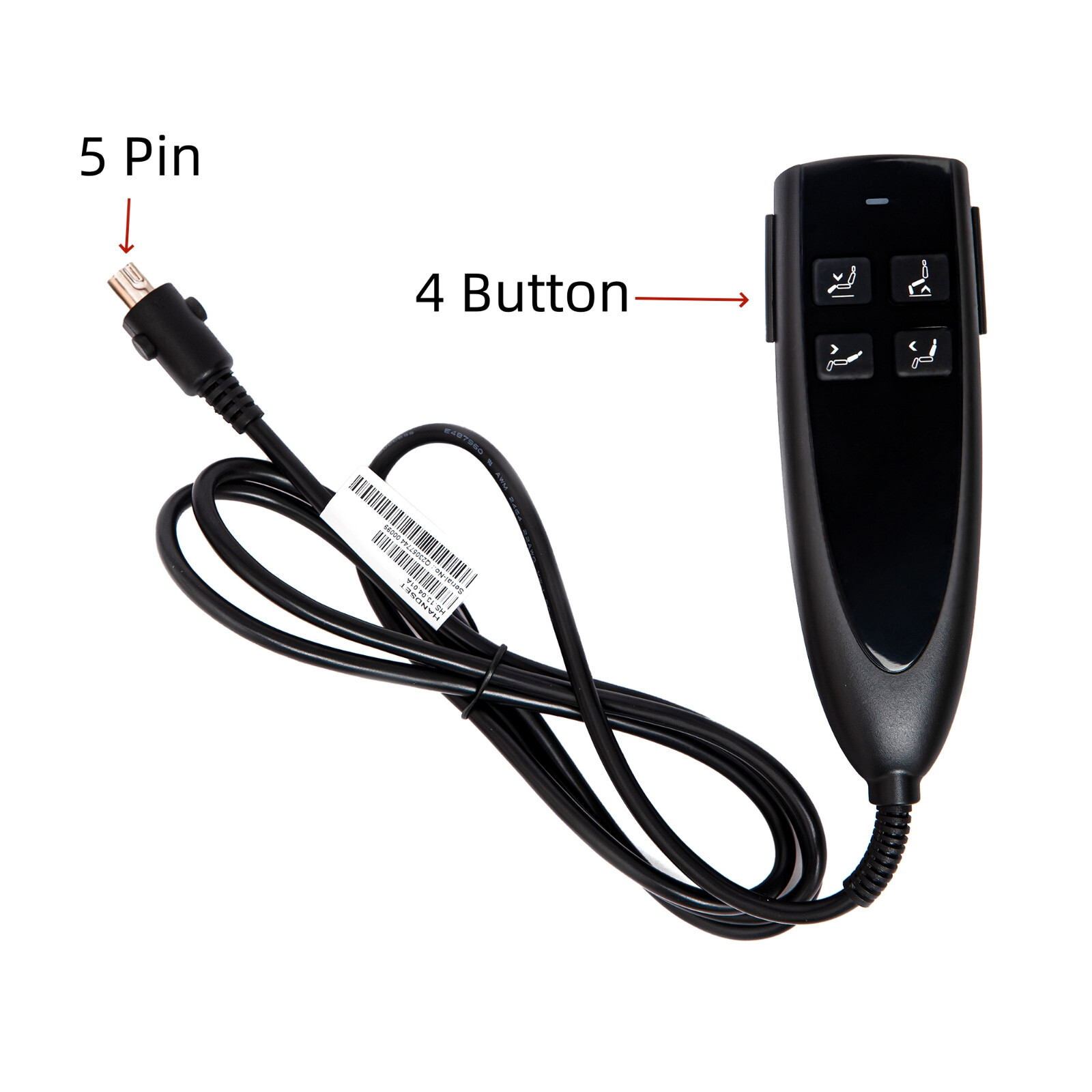 4 Button 5 Pin Hand Control Switch HS.13.04.01A for Power Recliner Lift Chairs