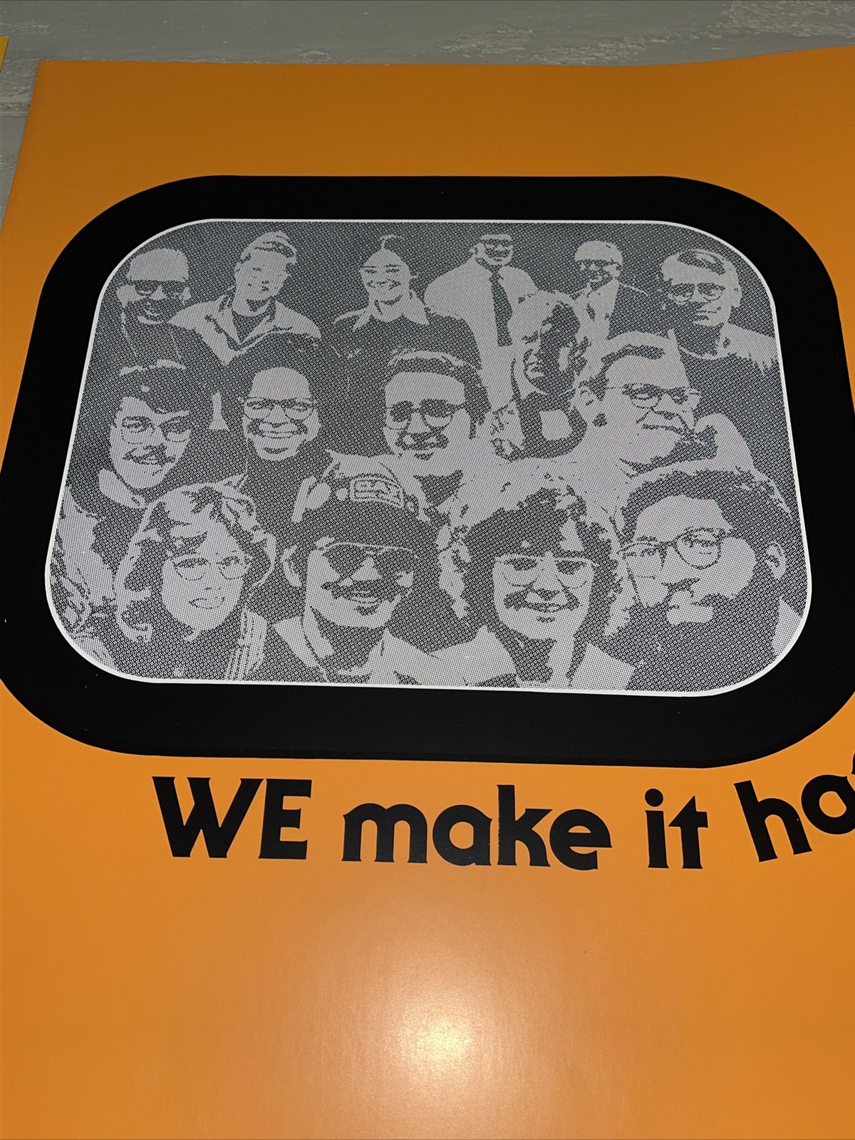 Vintage CAT 3 Poster Sign - We Make It Happen - Employees Photo Team