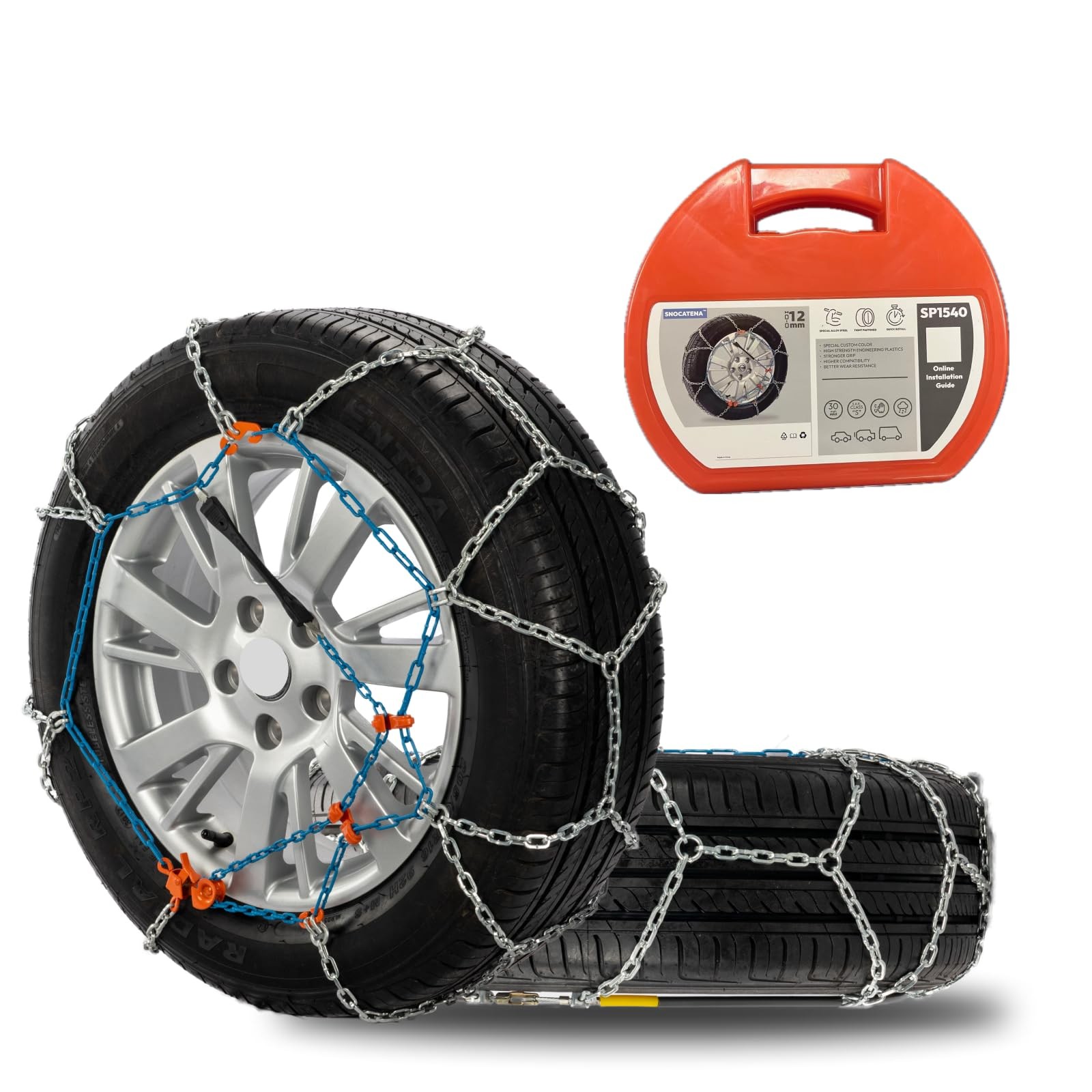 Universal Snow Tire Chains Set of 2 for Car SUV Truck Pickup Emergency