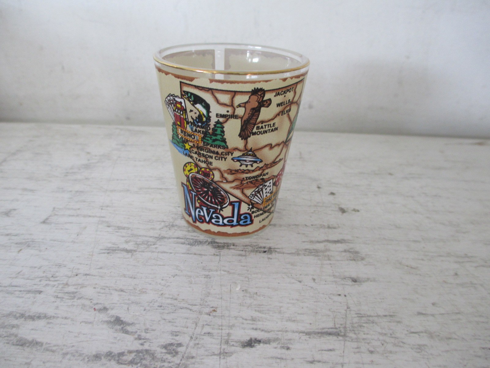 Vintage NEVADA STATE Souvenir Shot Glass 1oz