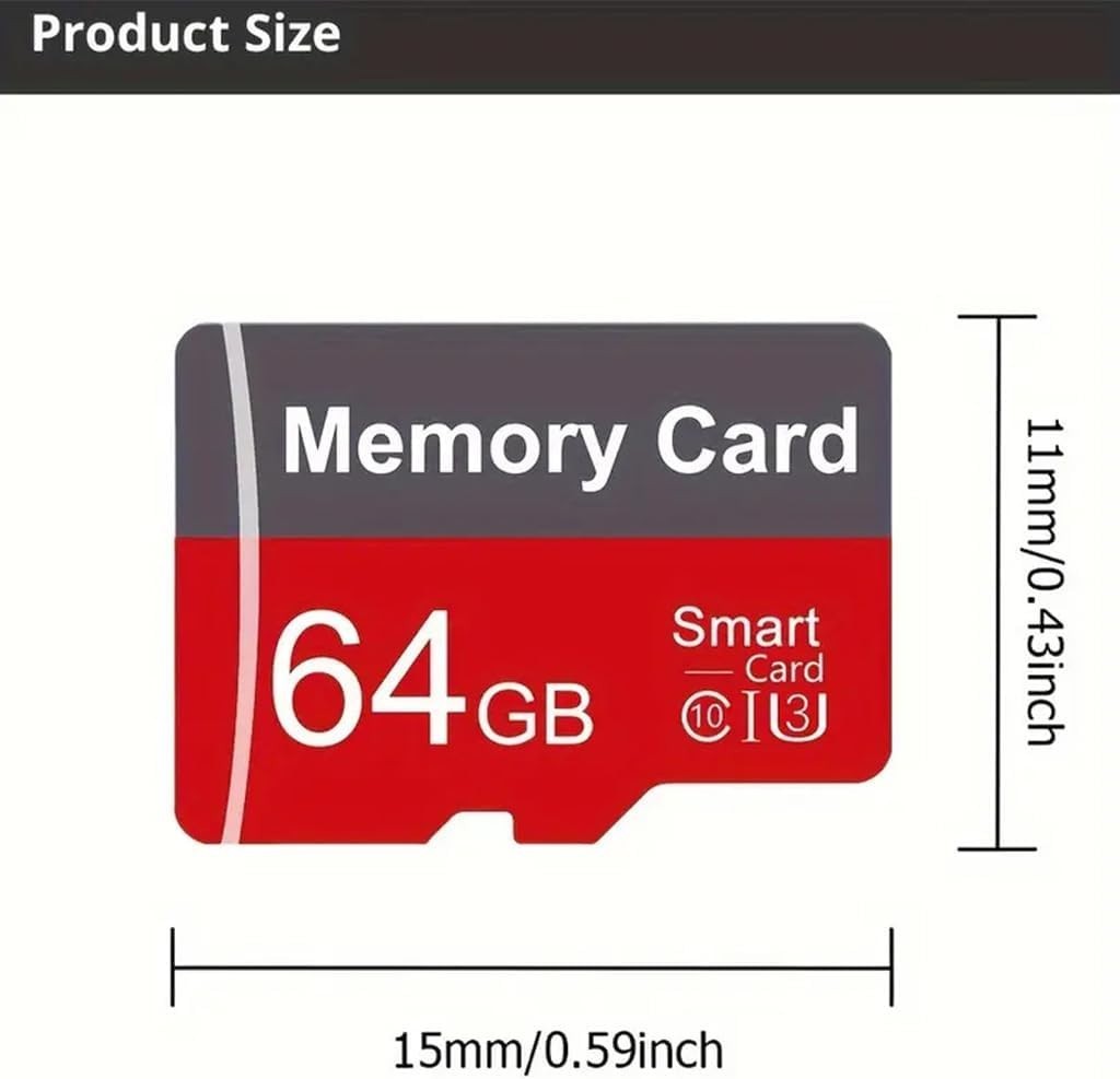 2 Pack Memory Card 64GB with Adapter, High Speed TF Card, UHS-I C10 A1 Memory...