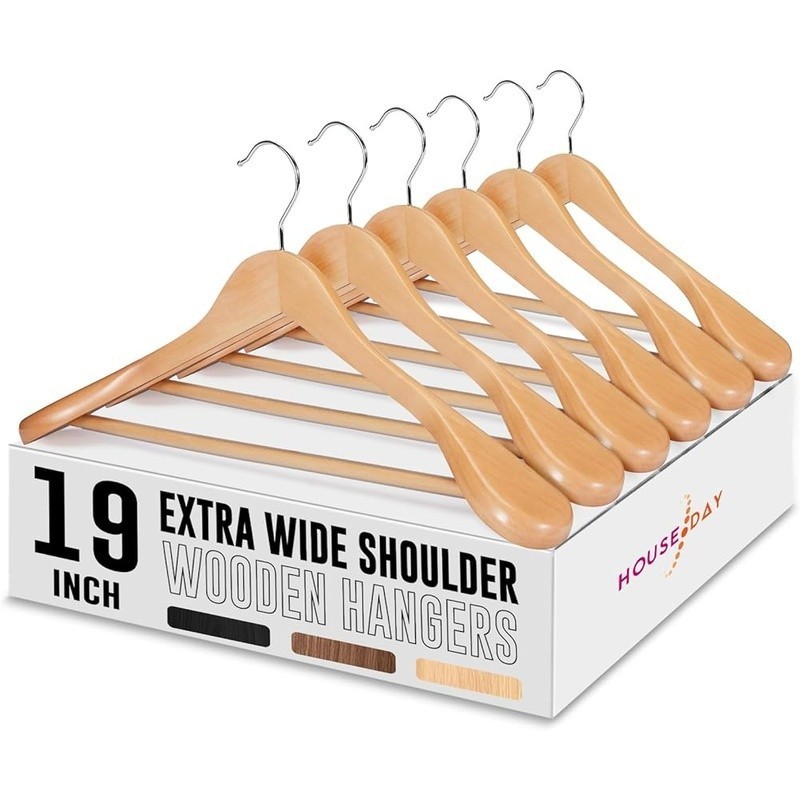 Heavy Duty Wooden Hangers Big & Tall Suits Coats Jackets Non Slip Design New
