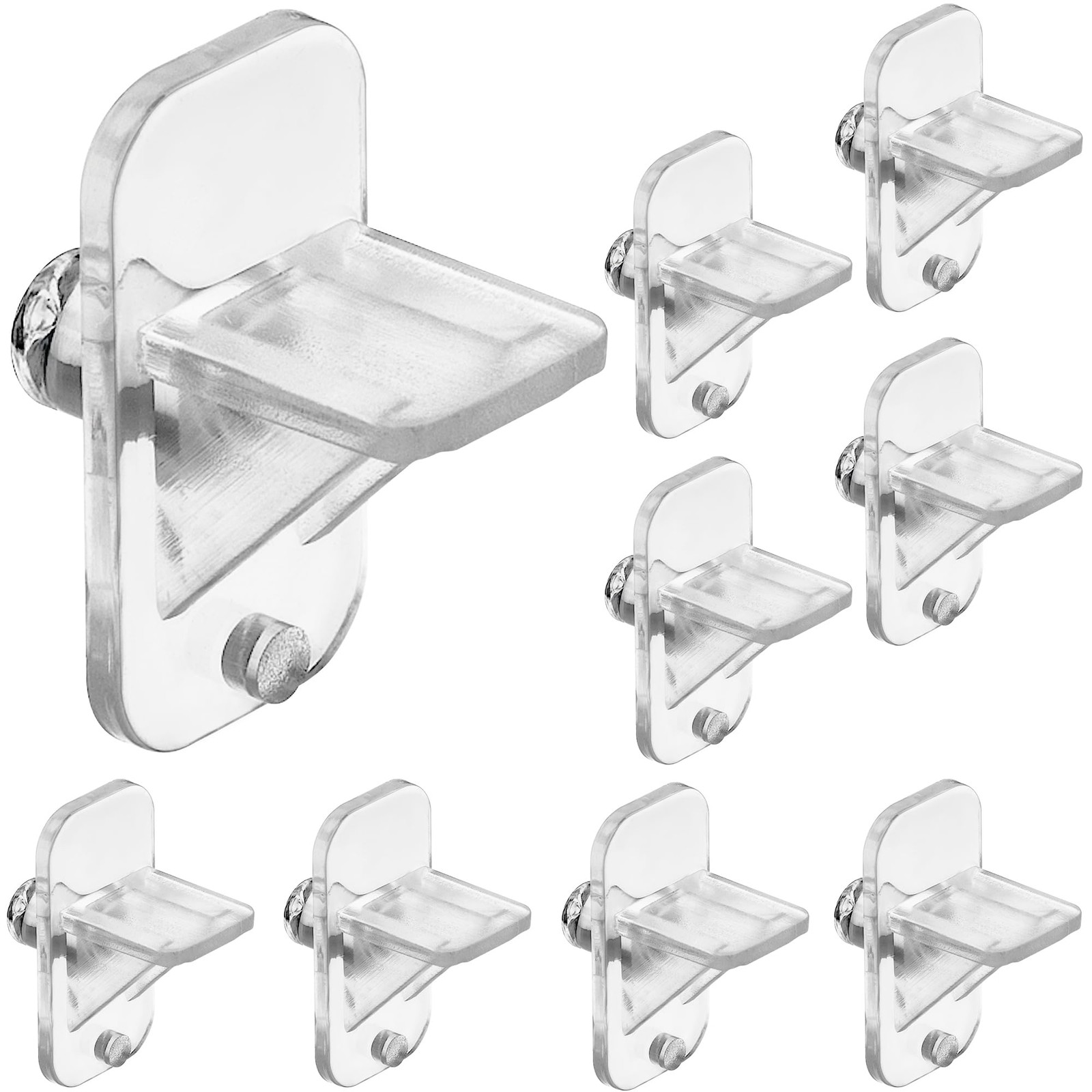 Nkiy Quen 10 Pcs Shelf Holders Pegs-1/4 Inch Clear Plastic Cabinet 10