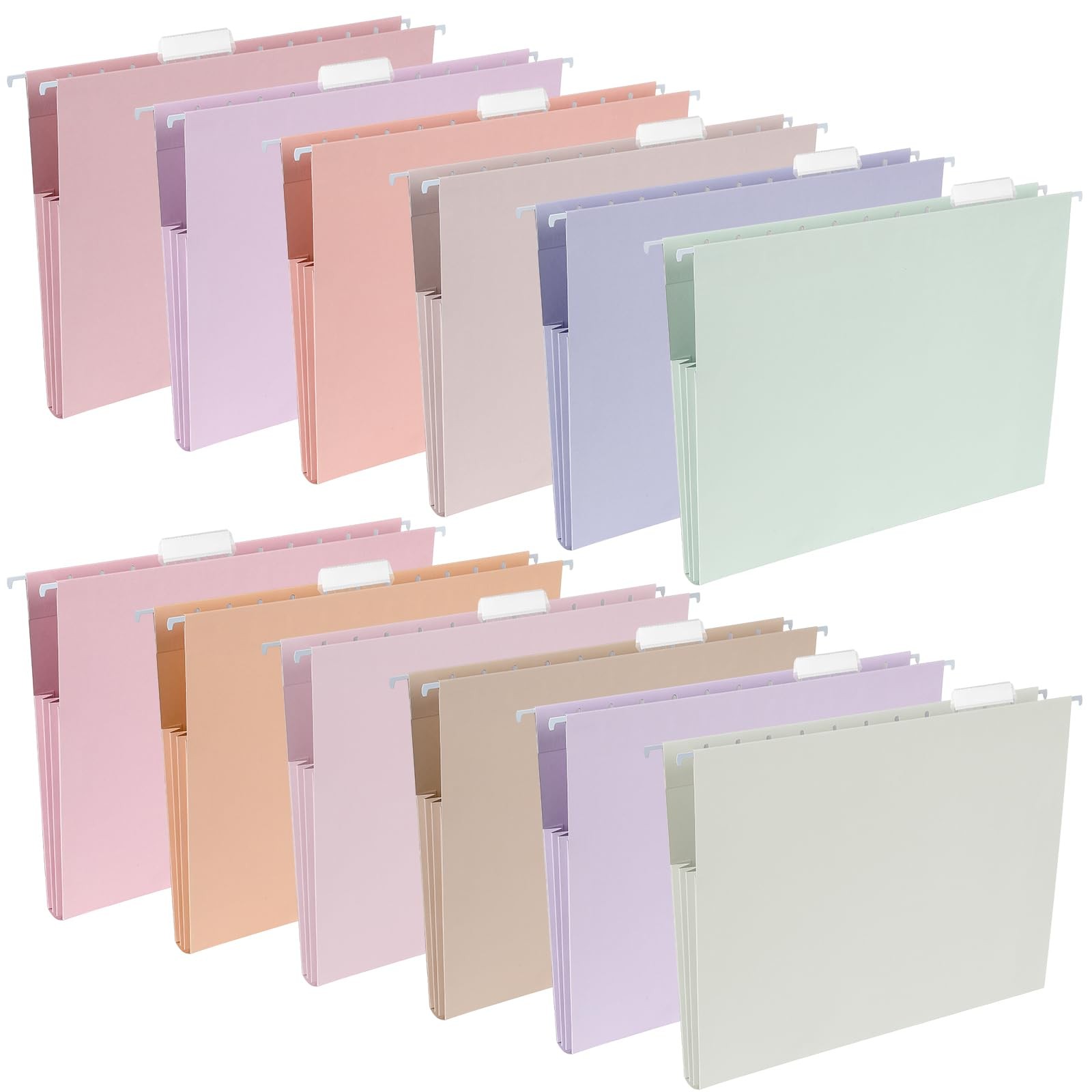 gisgfim 12 Pack Pastel Expanding Hanging File Folders Letter Size