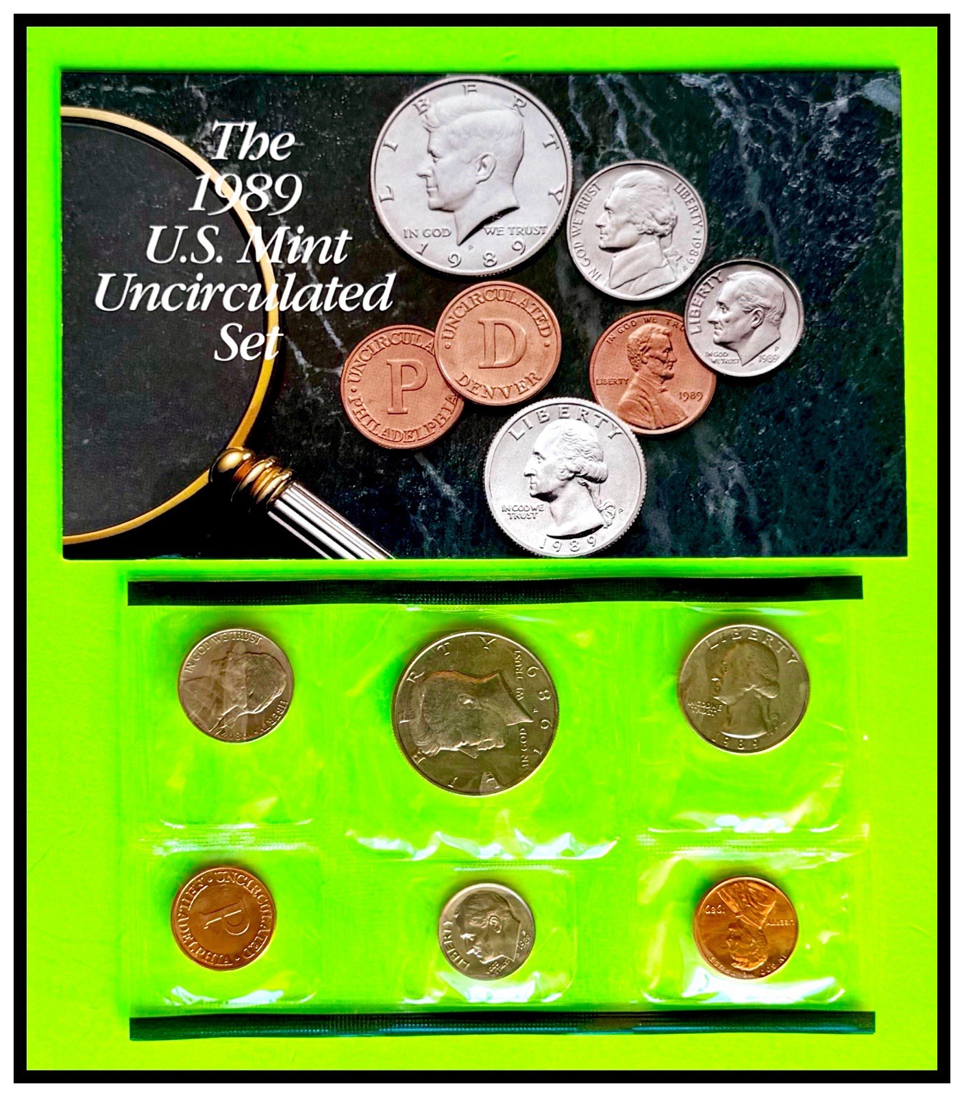 1989 UNITED STATES MINT COMPLETE UNCIRCULATED COIN SET D & P MINT MARKS