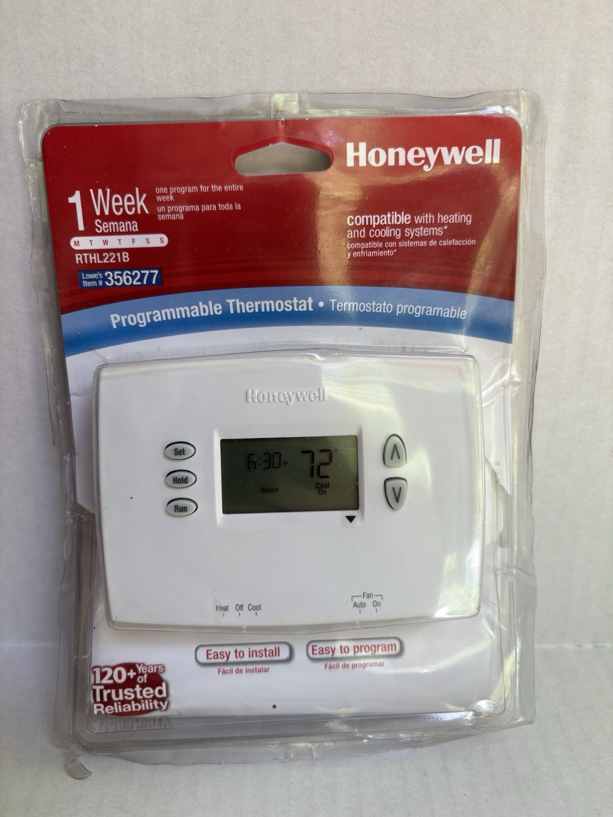 Honeywell Digital 1-Week Programmable Thermostat RTHL221B NEW