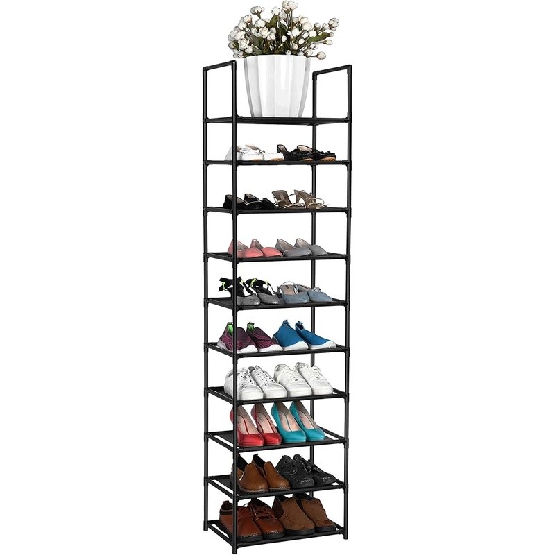 Durable 10 Tier Shoe Rack Space Saver Waterproof Storage Organizer Easy Assembly