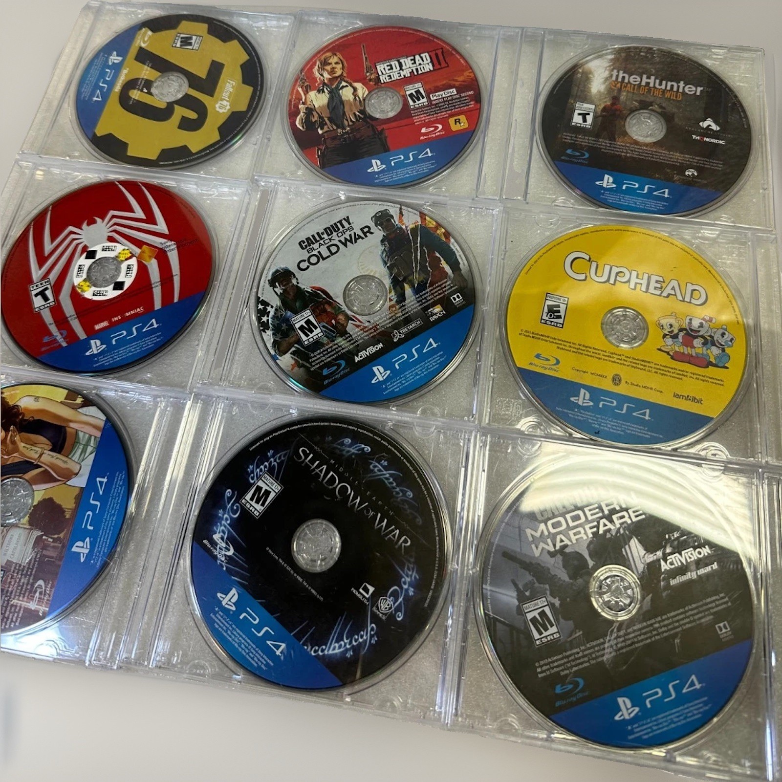 PlayStation 4 Games: SpiderMan, GTA5, Shadow of War,Star Wars; Blu-Ray Disc Only