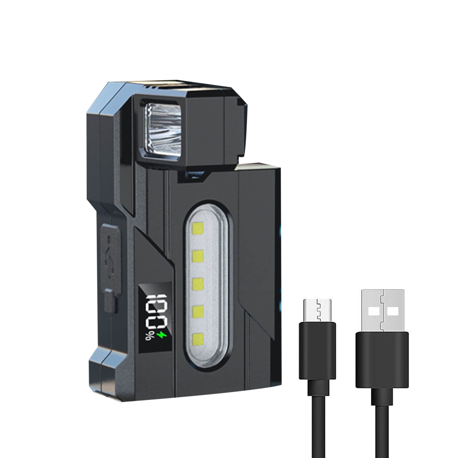 USB Rechargeable Magnetic Base LED Work Light Flashlight for Mechanics 300 Lumen