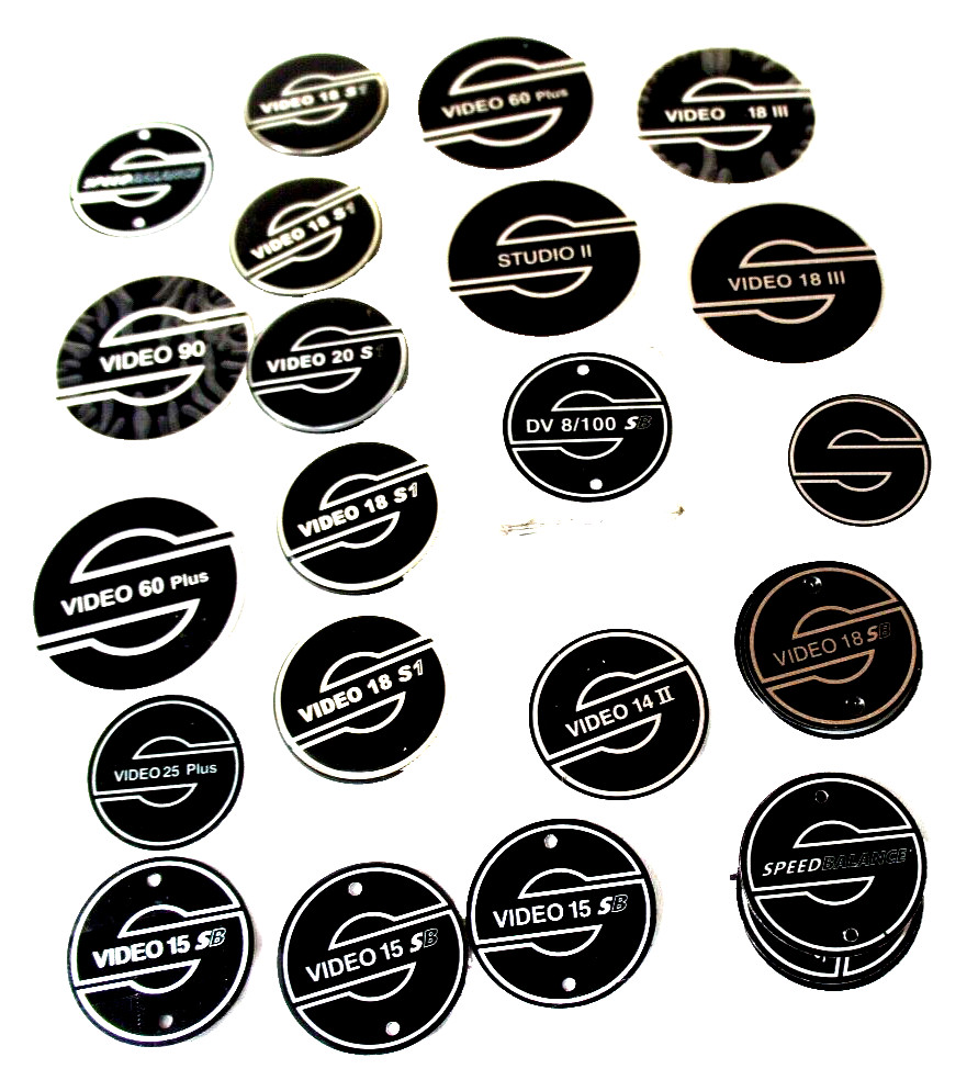 SACHTLER LABELS SHILDS FOR DIFFERENT FLUID HEAD RARE SOME NOT FOR SALE DEALER 🔥
