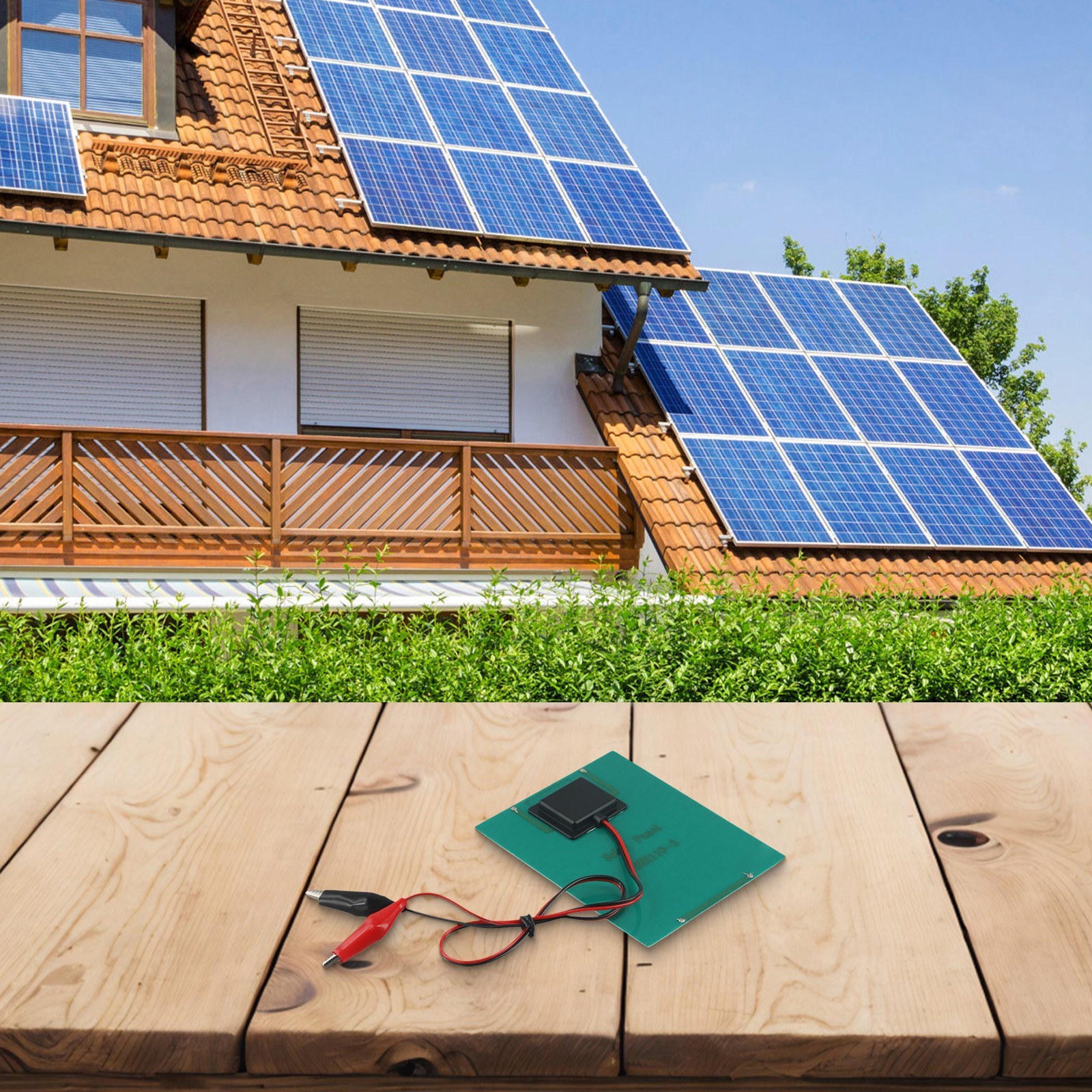 Outdoor Use 10W 12V Solar Panel with Clips Great for Charging Multiple Devices