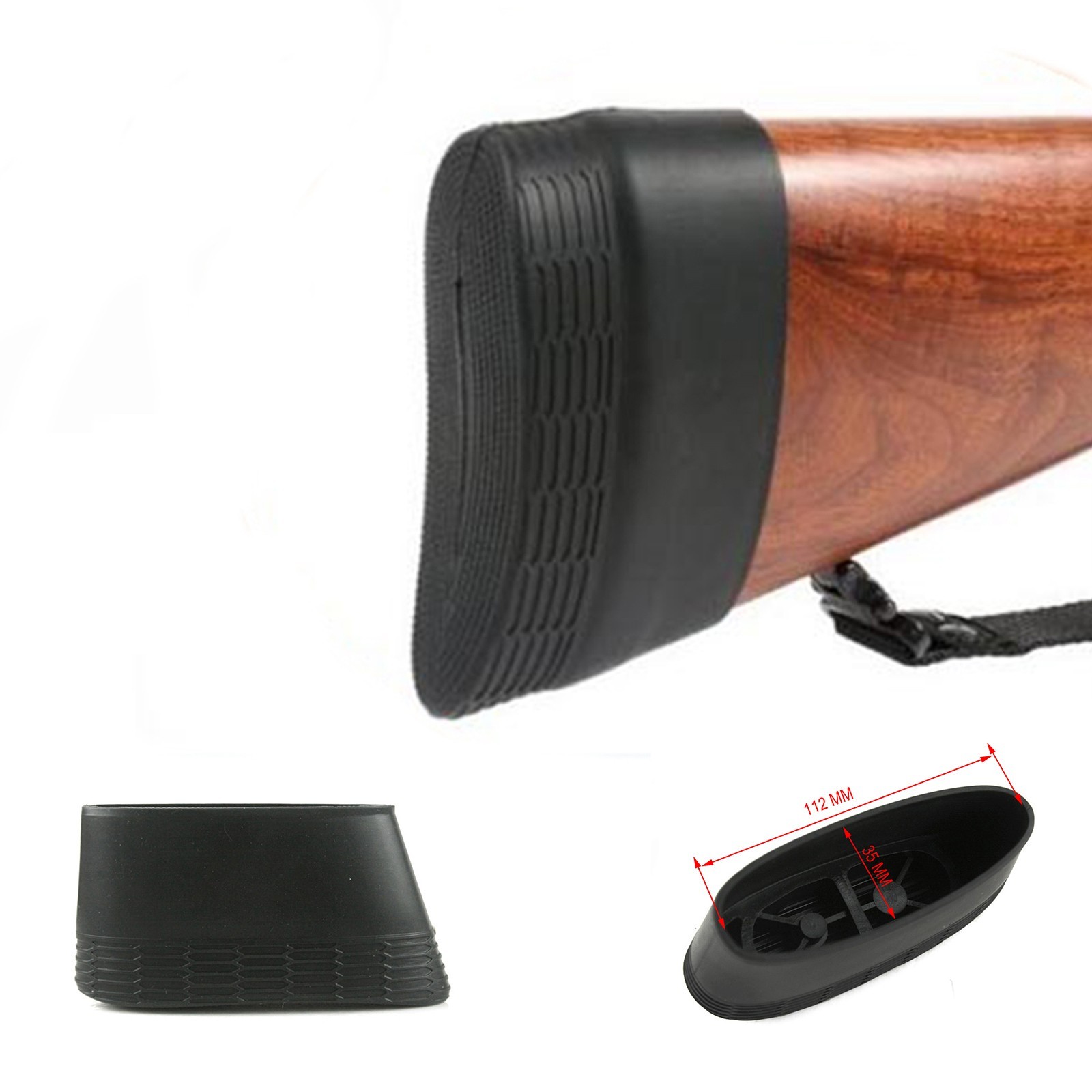Gun Recoil Pad Slip on Rifle Shotgun Buttstock Protector Rubber Butt Stock Pad