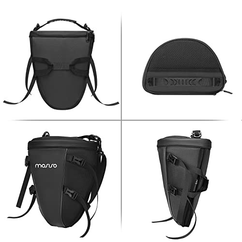Motorcycle Tail Bag Multifunctional Waterproof Polyester Storage Saddle Black