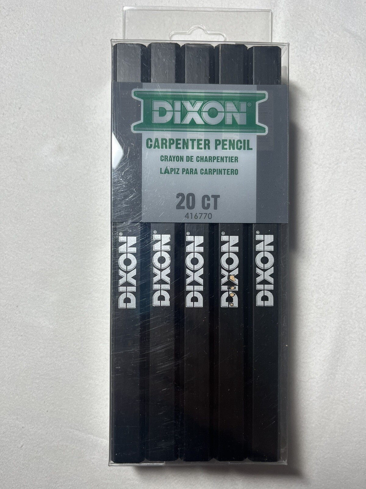 Dixon Carpenter Pencil 20CT 416770 9/16" x 7" Med Lead Non-Toxic Black Brand New